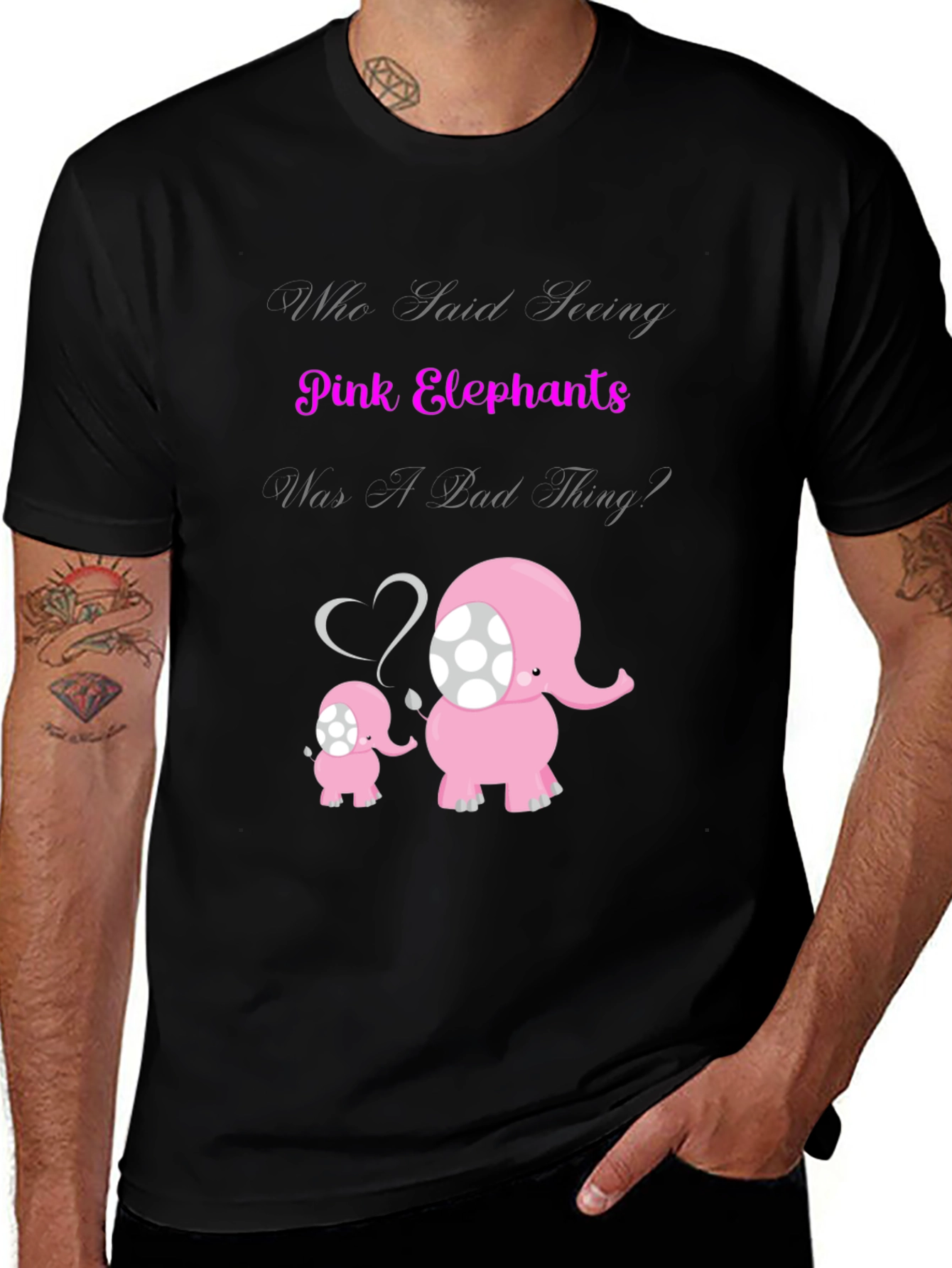 Pink Elephants Graphic T-Shirt