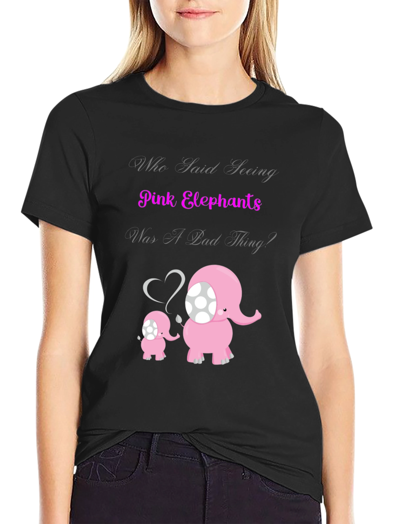 Pink Elephants Graphic T-Shirt