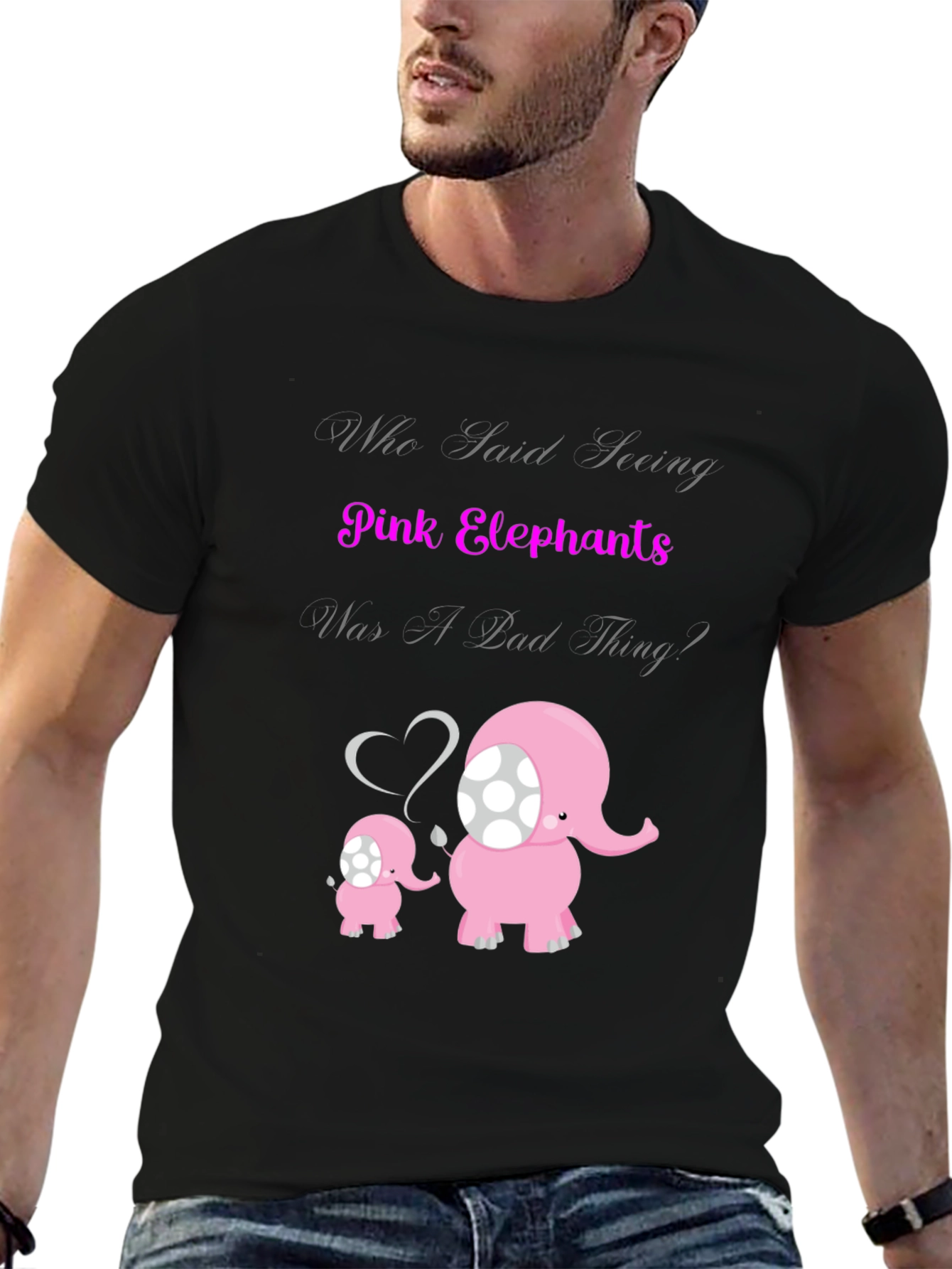 Pink Elephants Graphic T-Shirt