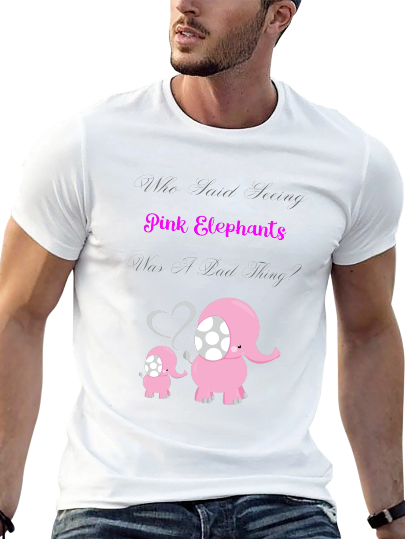 Pink Elephants Graphic T-Shirt