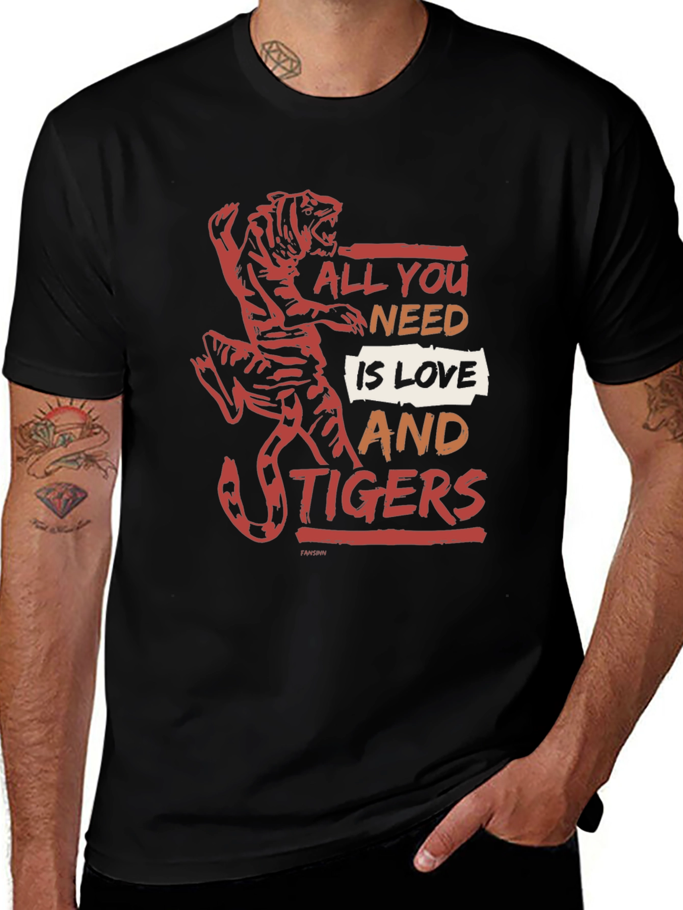 All You Need Is Love and Tigers Graphic Tee