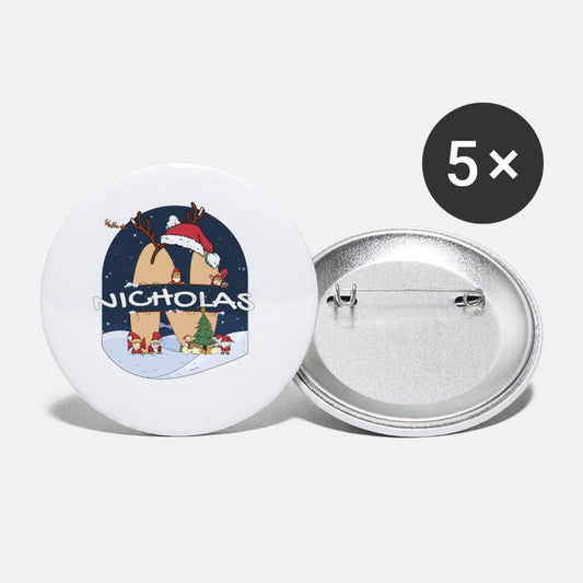 Awesome Nicholas Name w Santa Hat in Xmas Theme