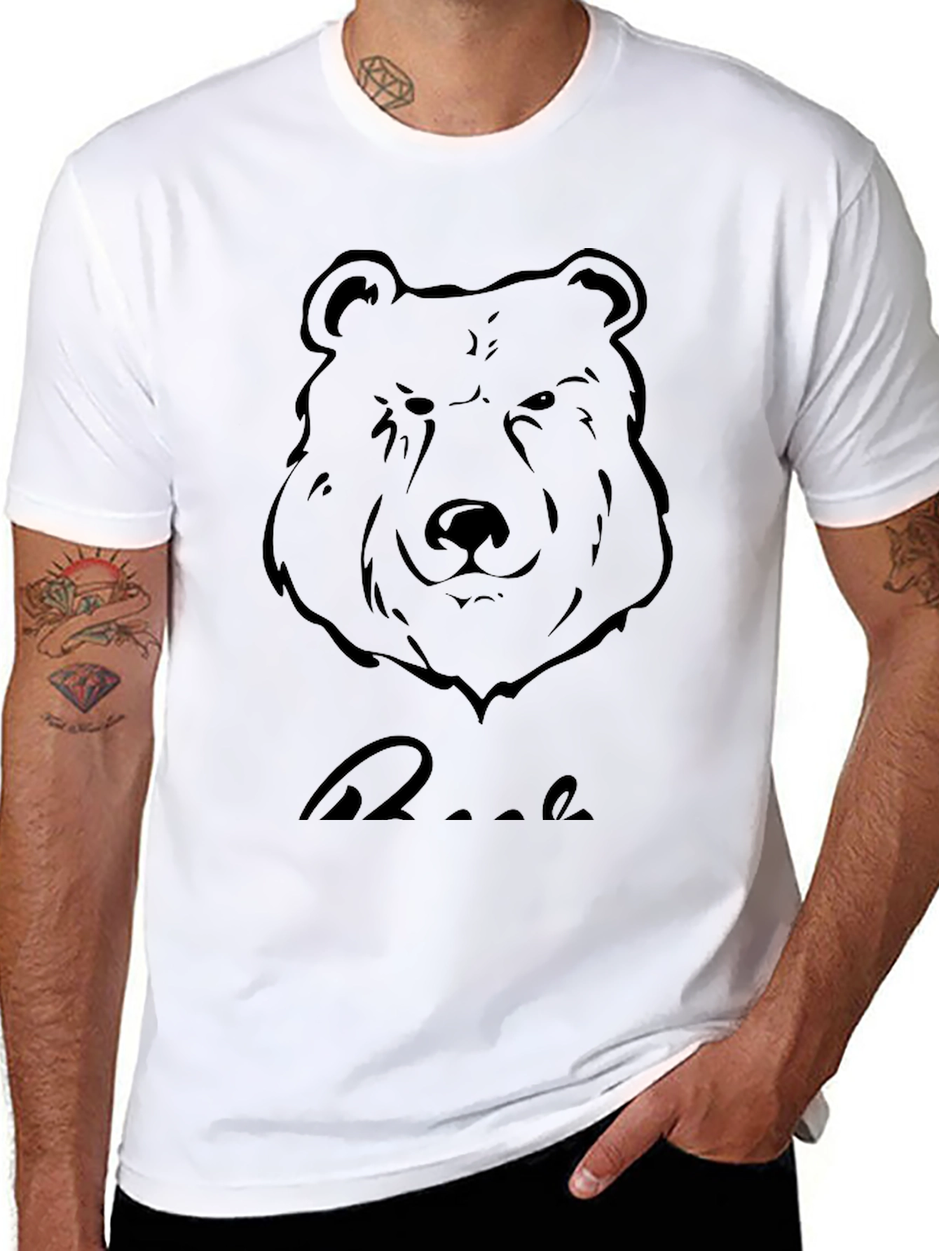 Black Bear Graphic Tee - Stylish Mens T-Shirt