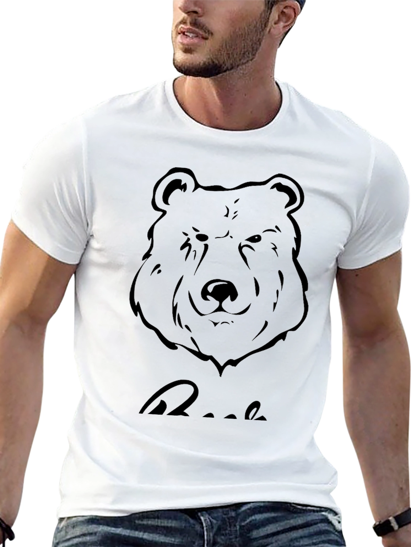 Black Bear Graphic Tee - Stylish Mens T-Shirt