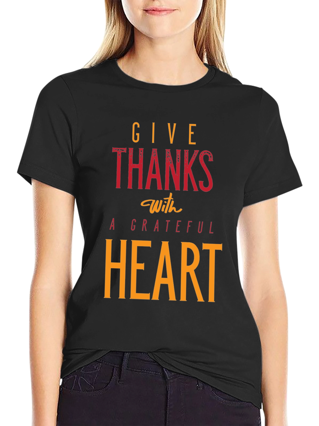 Give Thanks With A Grateful Heart Black T-Shirt