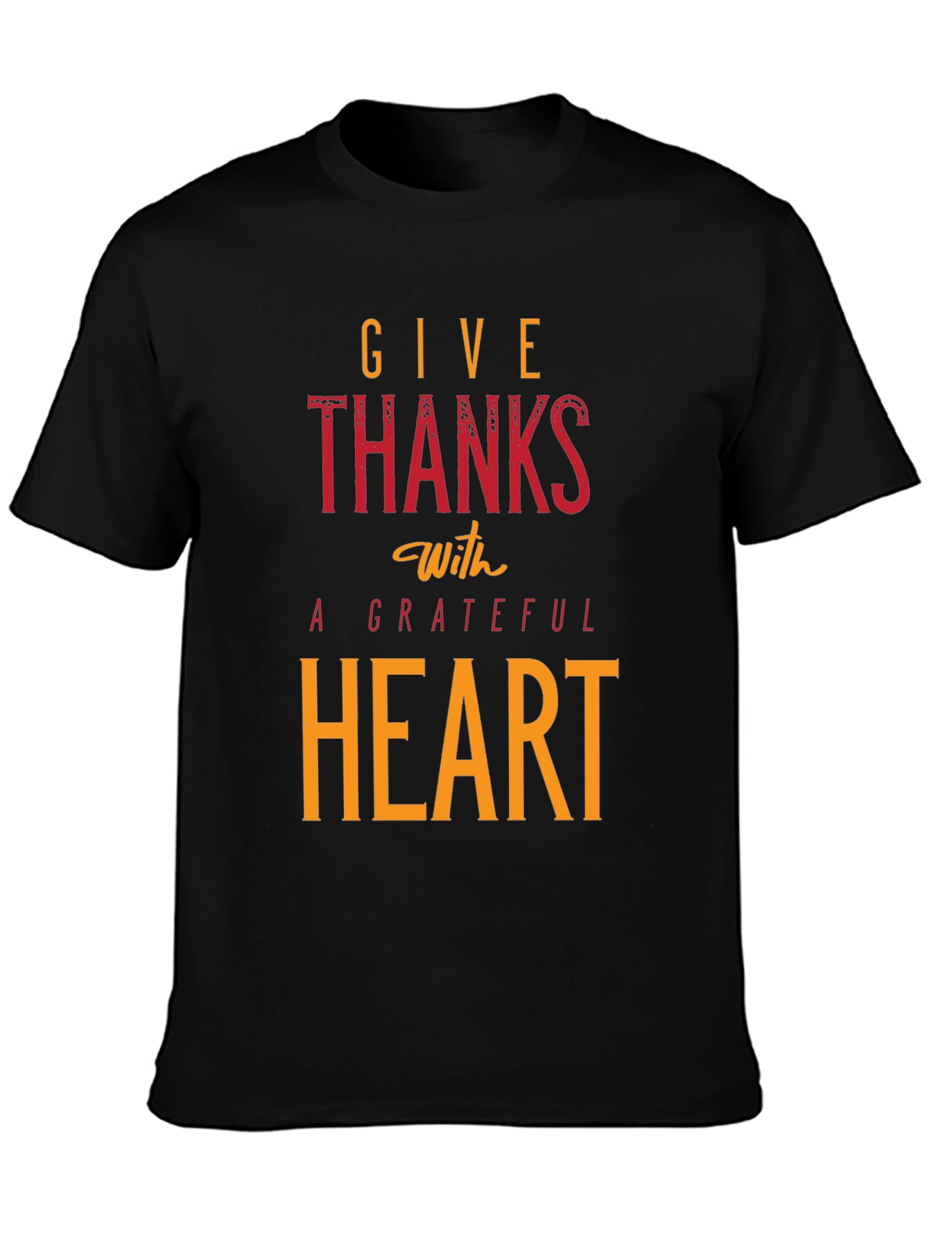 Give Thanks With A Grateful Heart Black T-Shirt