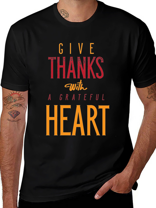Give Thanks With A Grateful Heart Black T-Shirt