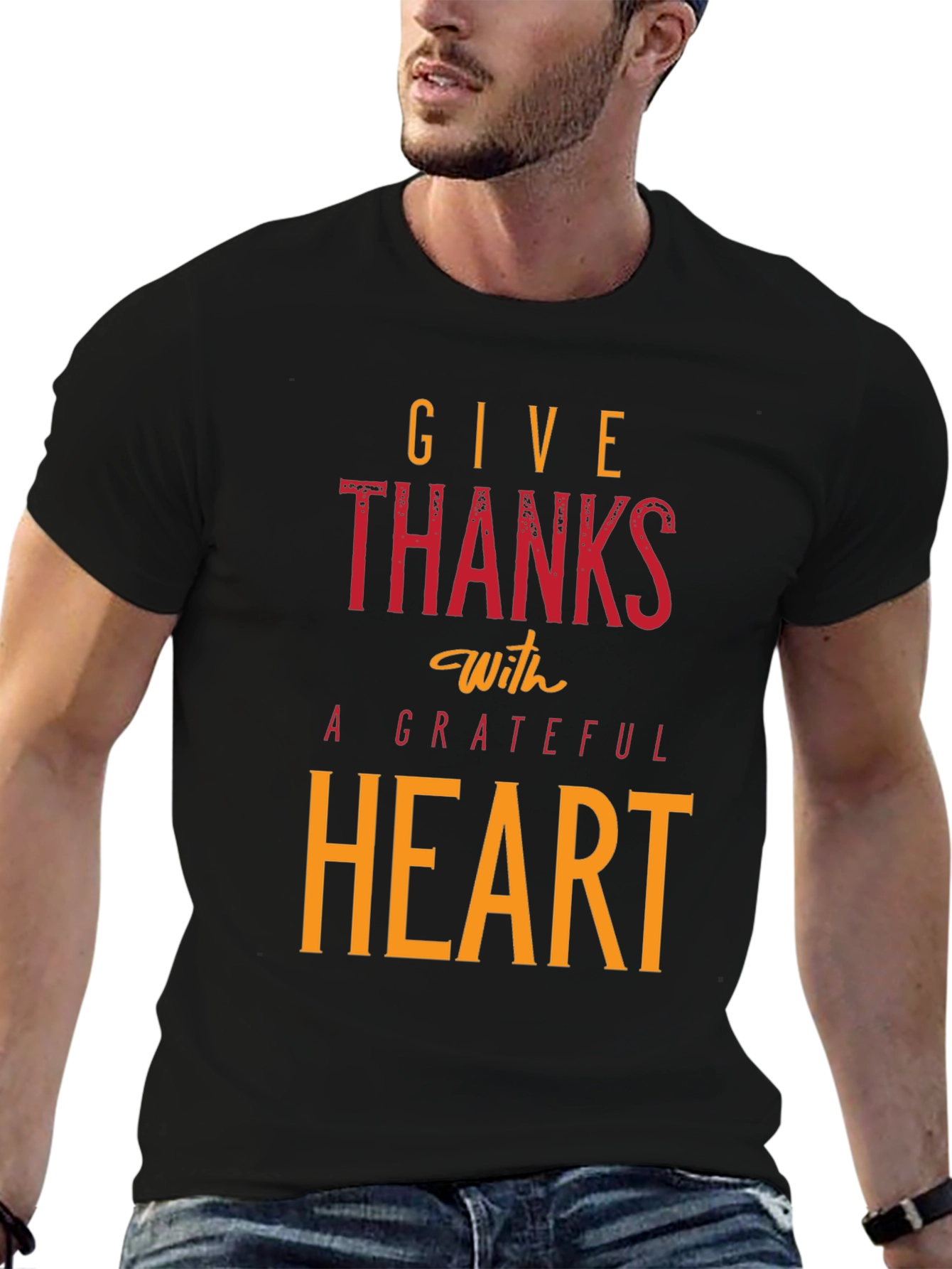 Give Thanks With A Grateful Heart Black T-Shirt