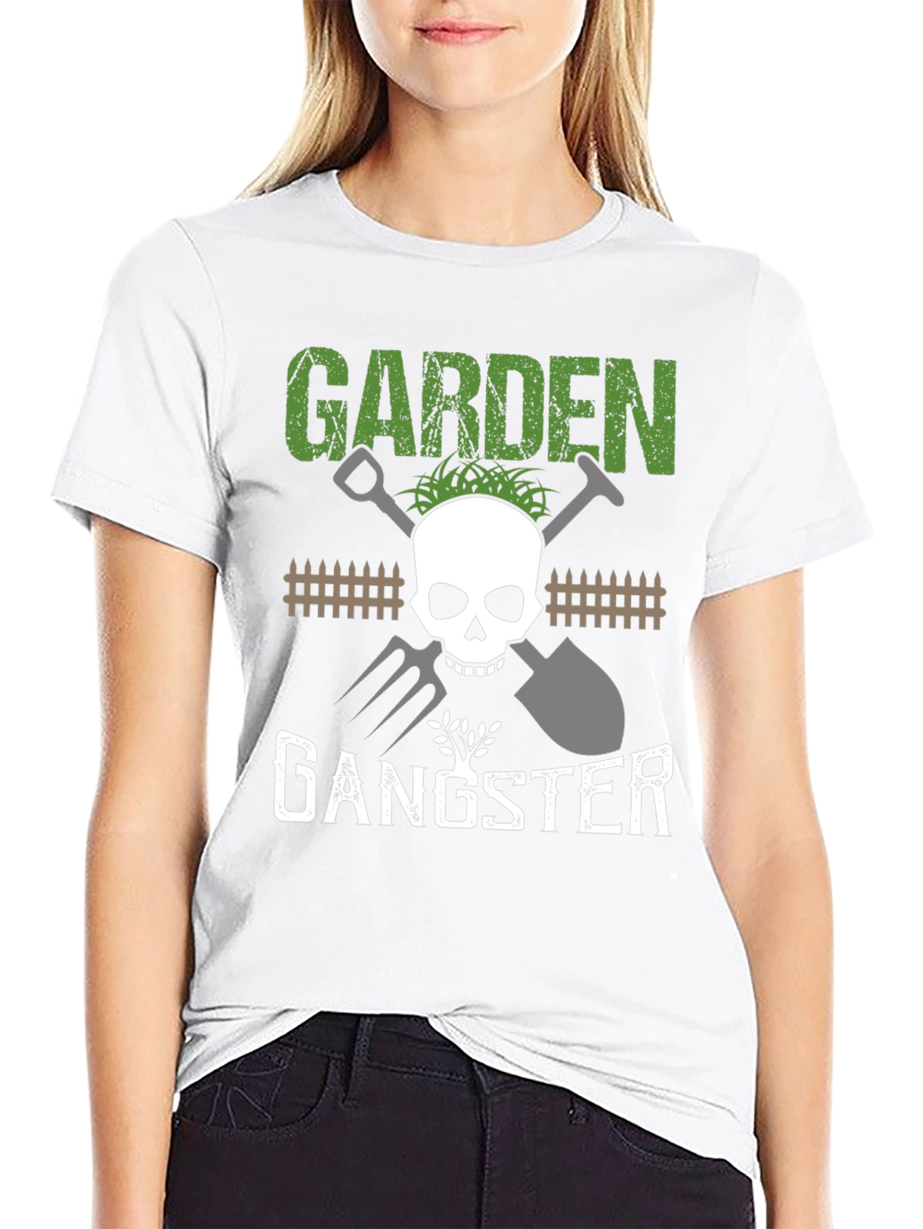 Garden Gangster T-Shirt: Skull & Tools Graphic Tee