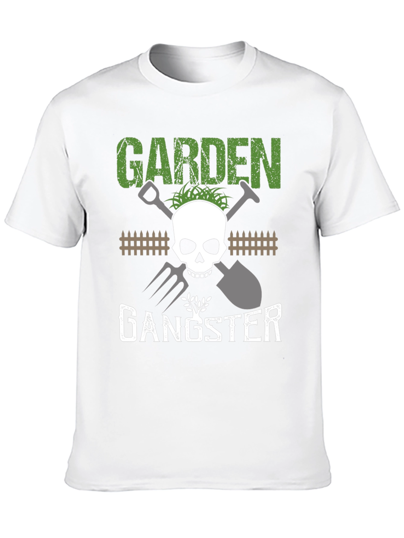 Garden Gangster T-Shirt: Skull & Tools Graphic Tee