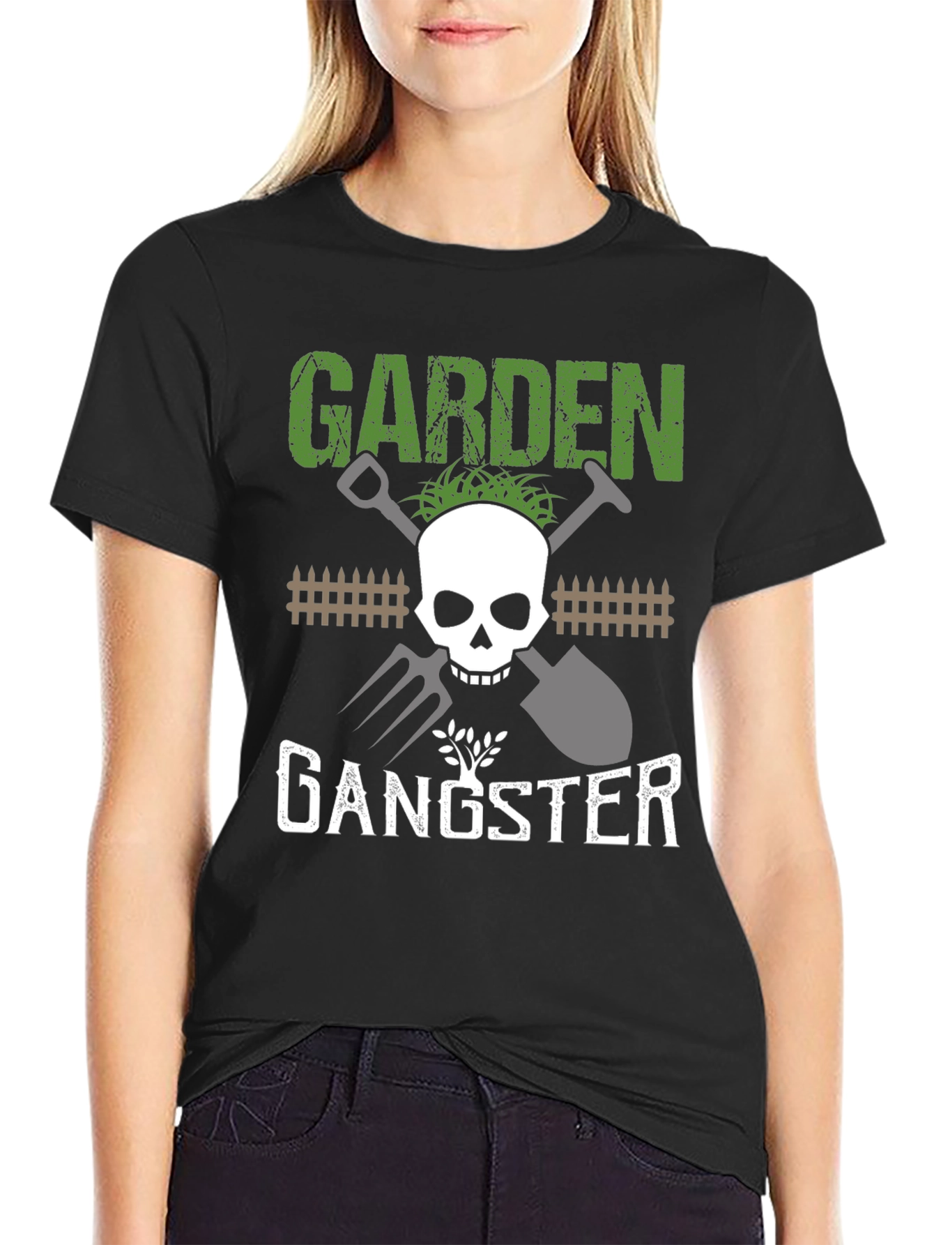 Garden Gangster T-Shirt: Skull & Tools Graphic Tee