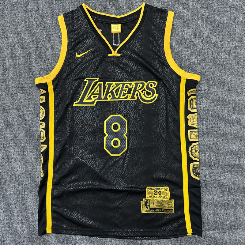 Men's Los Angeles Lakers Kobe Bryant #8-24 Black Swingman Jerseys
