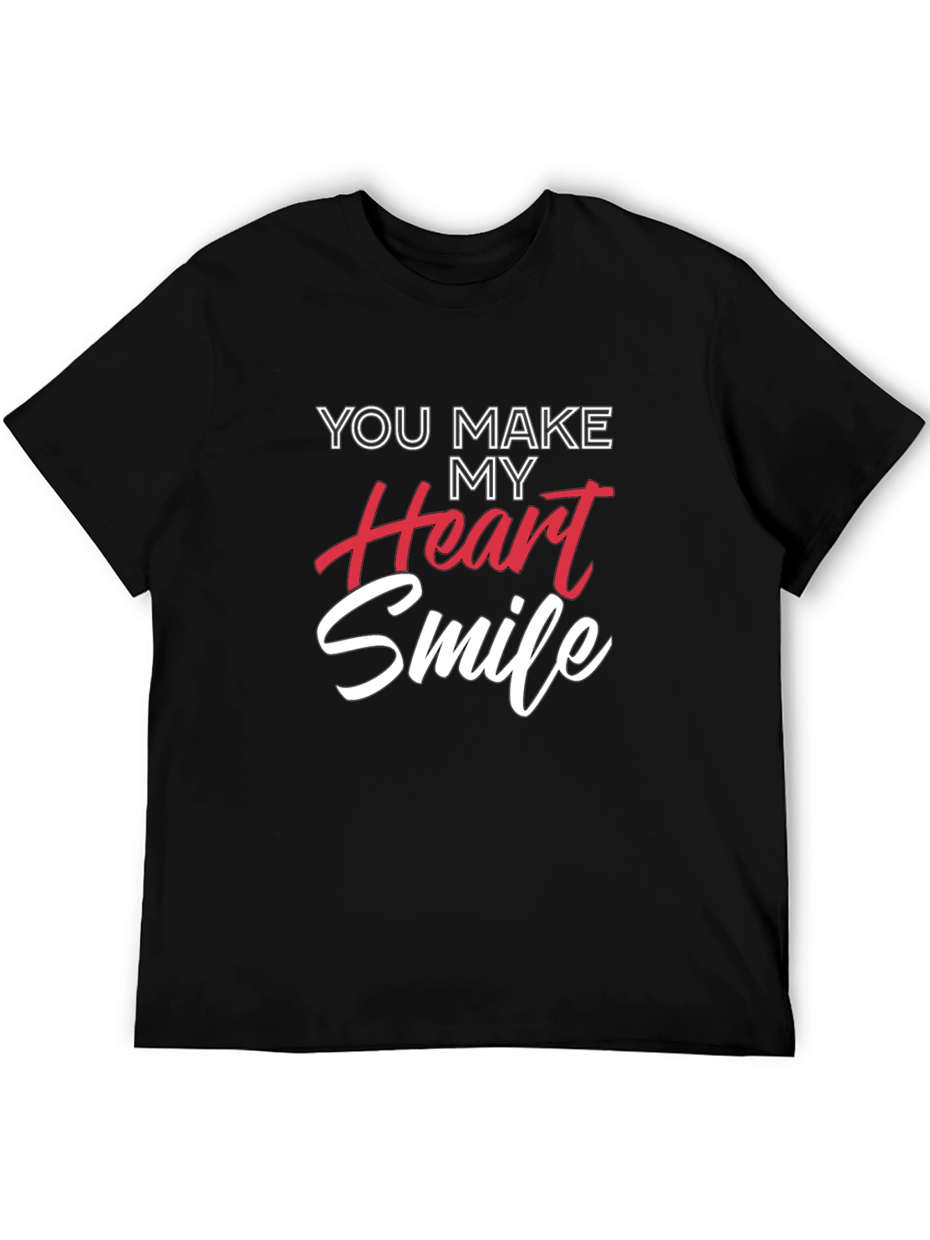 You Make My Heart Smile Graphic Tee - Black