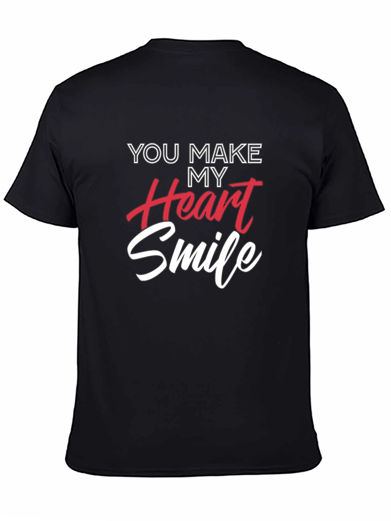 You Make My Heart Smile Graphic Tee - Black