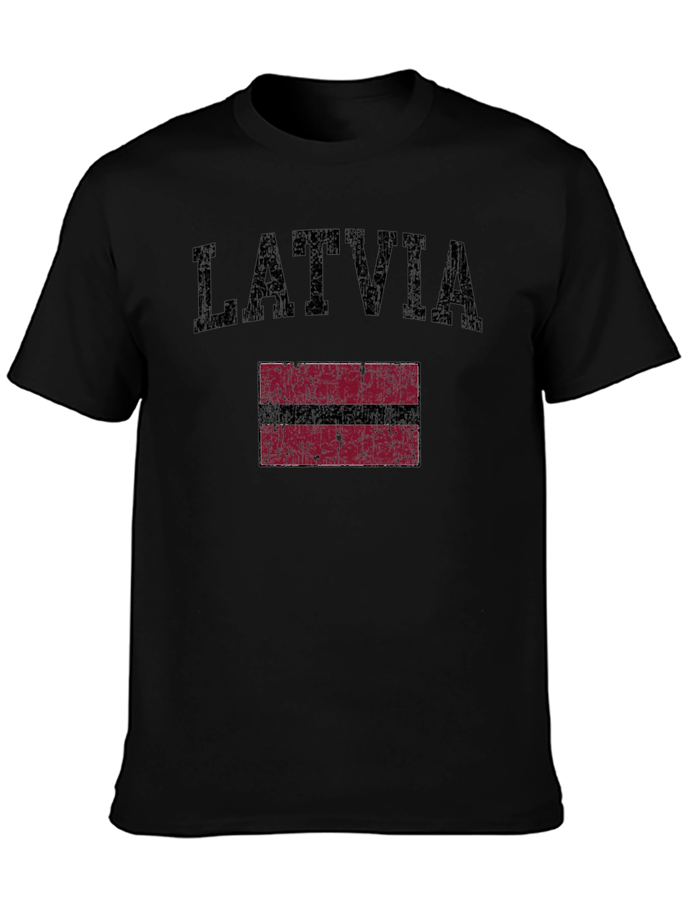 Latvia Flag Graphic T-Shirt - Distressed Design