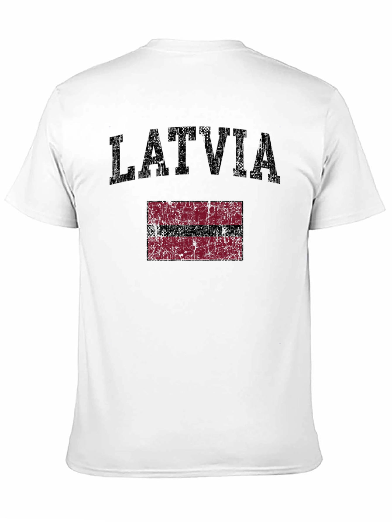 Latvia Flag Graphic T-Shirt - Distressed Design