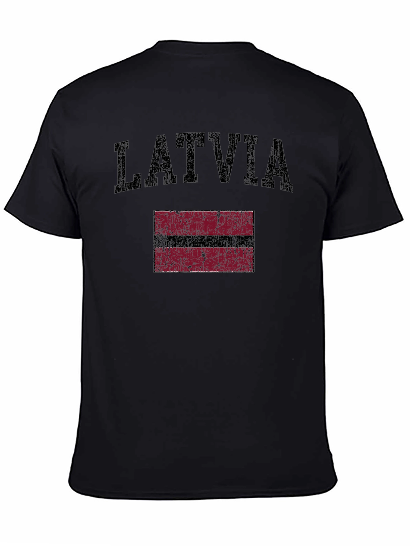 Latvia Flag Graphic T-Shirt - Distressed Design