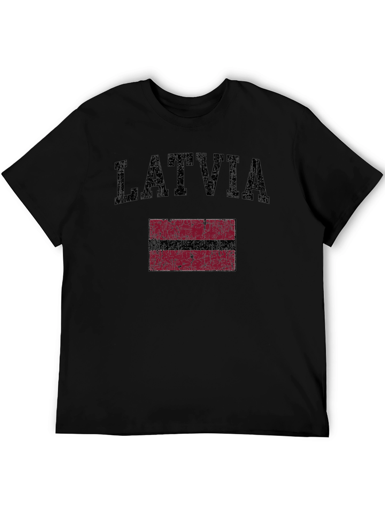 Latvia Flag Graphic T-Shirt - Distressed Design