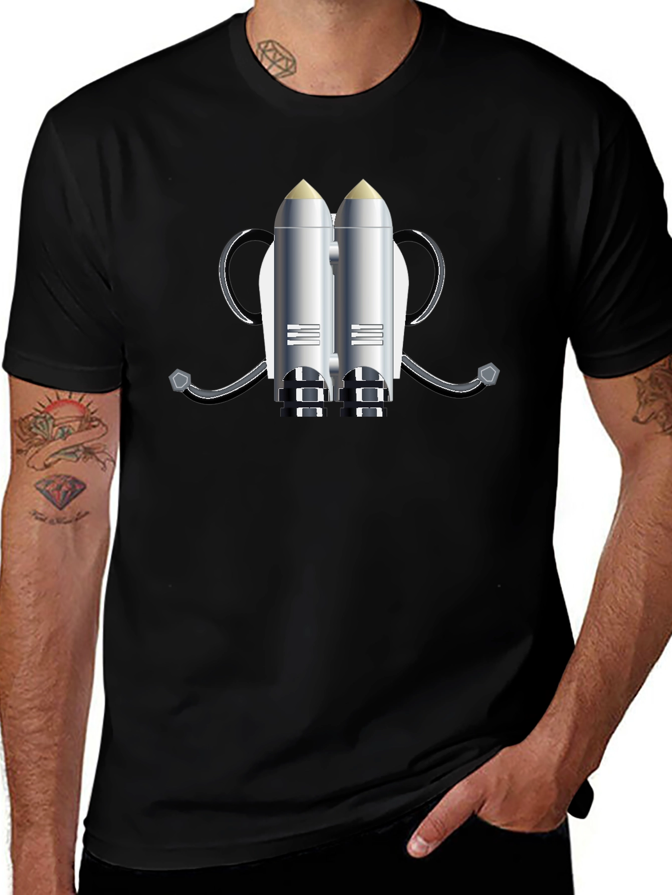 Jet Pack Graphic T-Shirt - Black