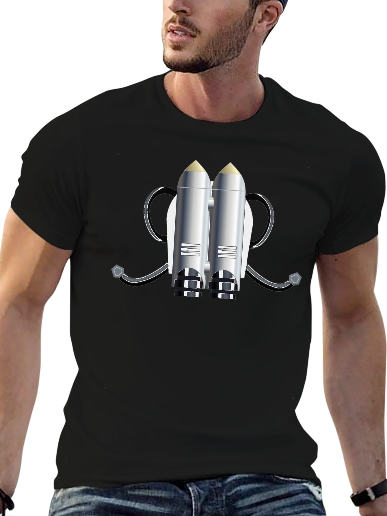Jet Pack Graphic T-Shirt - Black