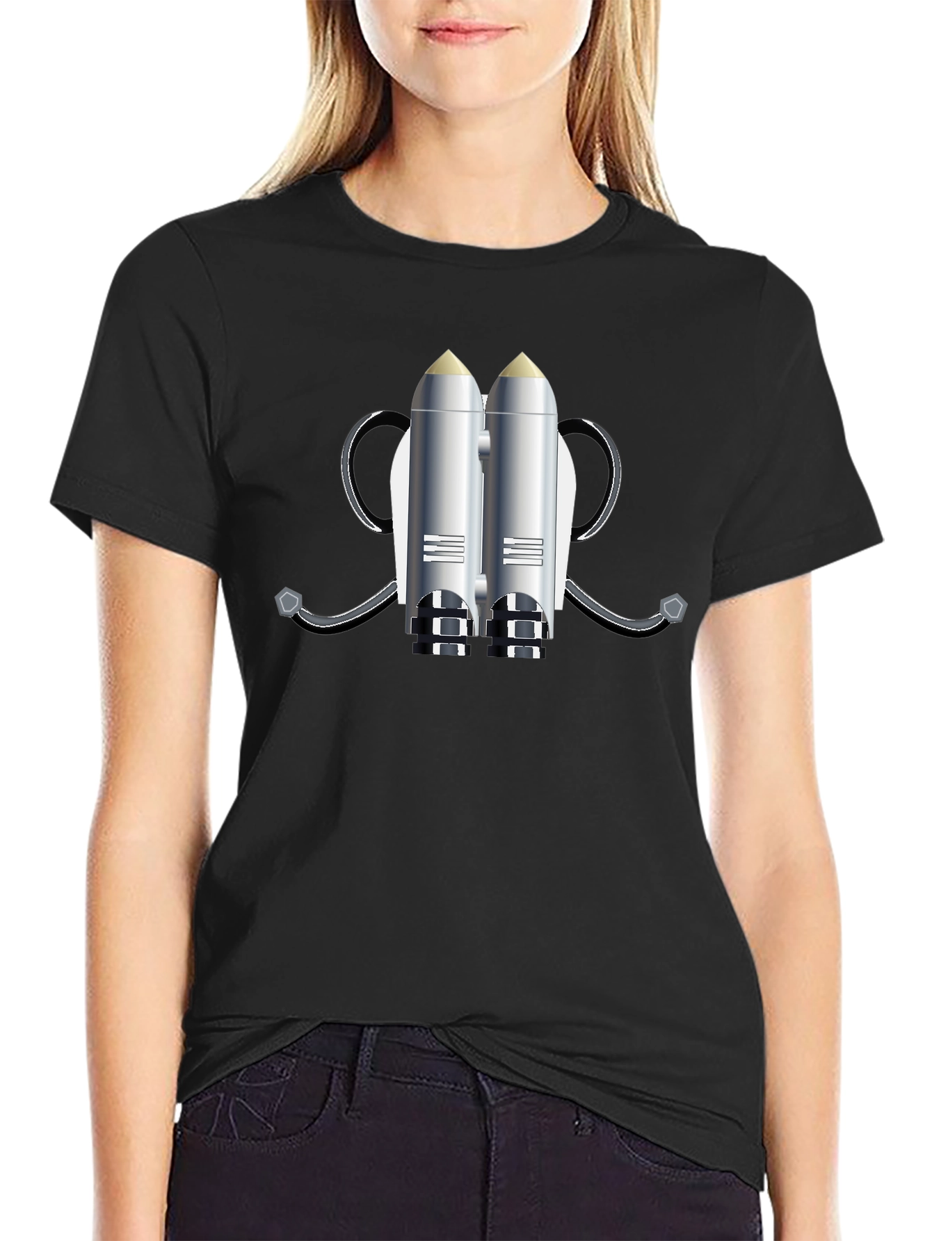 Jet Pack Graphic T-Shirt - Black