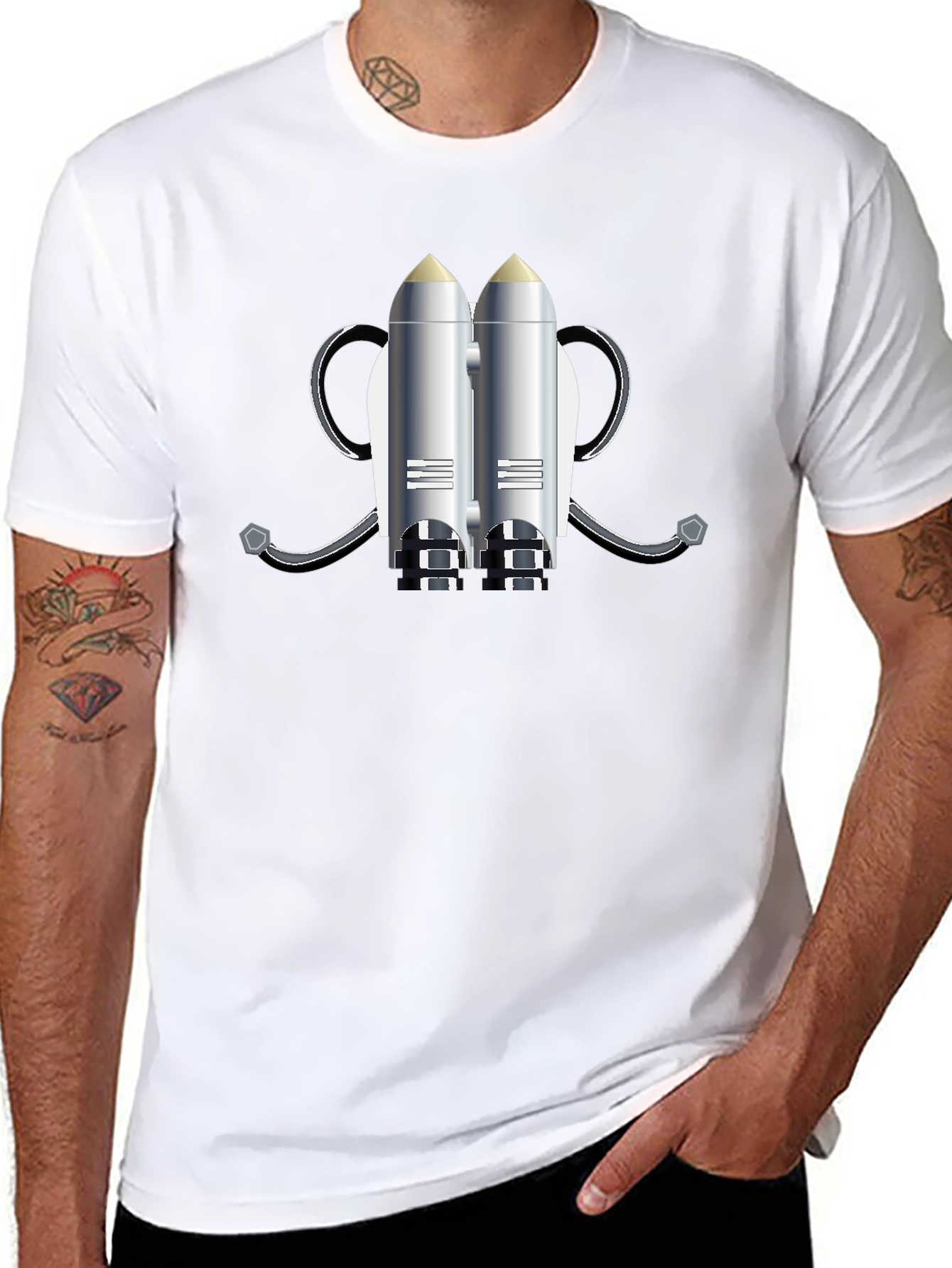 Jet Pack Graphic T-Shirt - Black