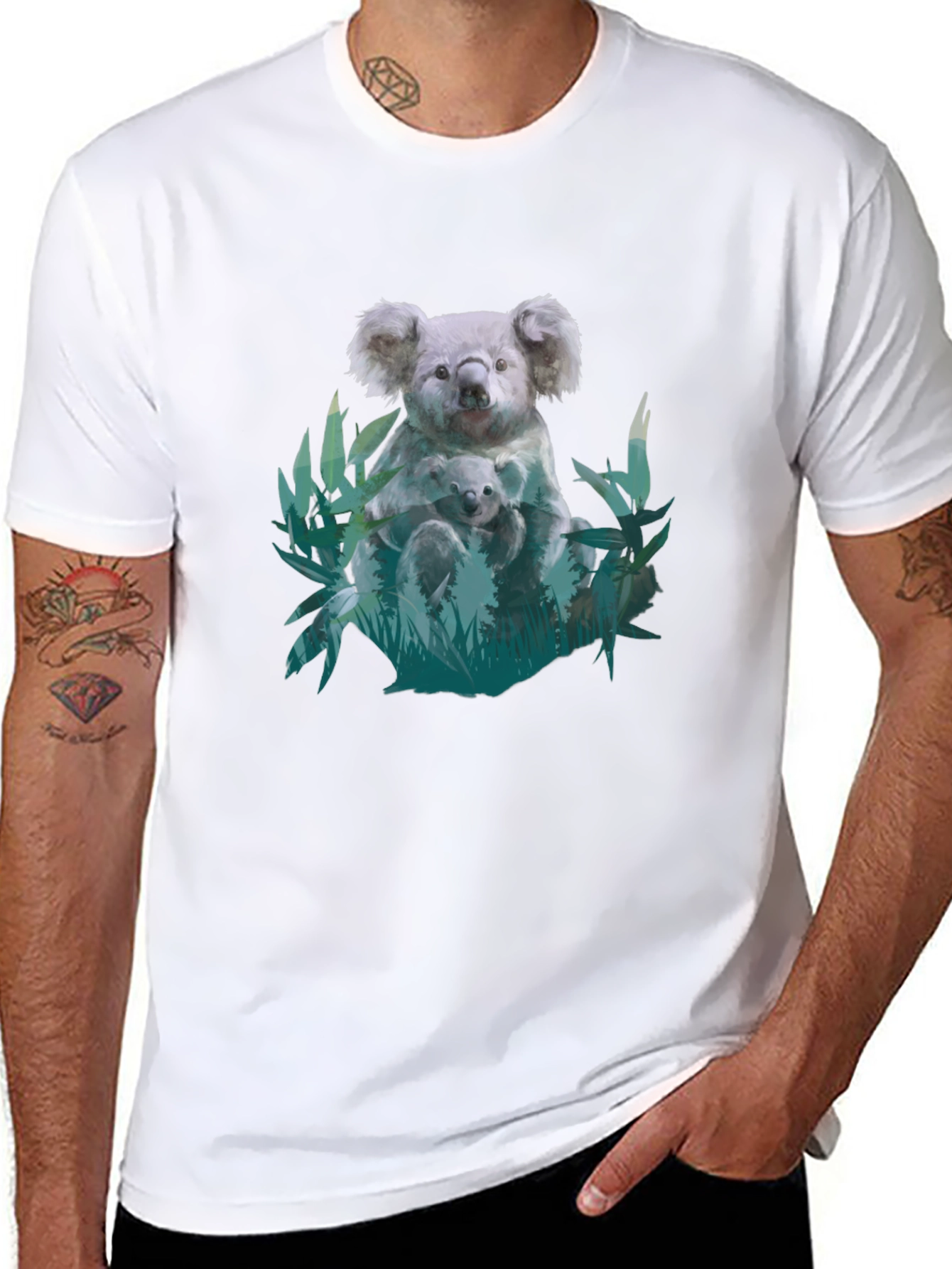 Koala and Baby Graphic Print Tee