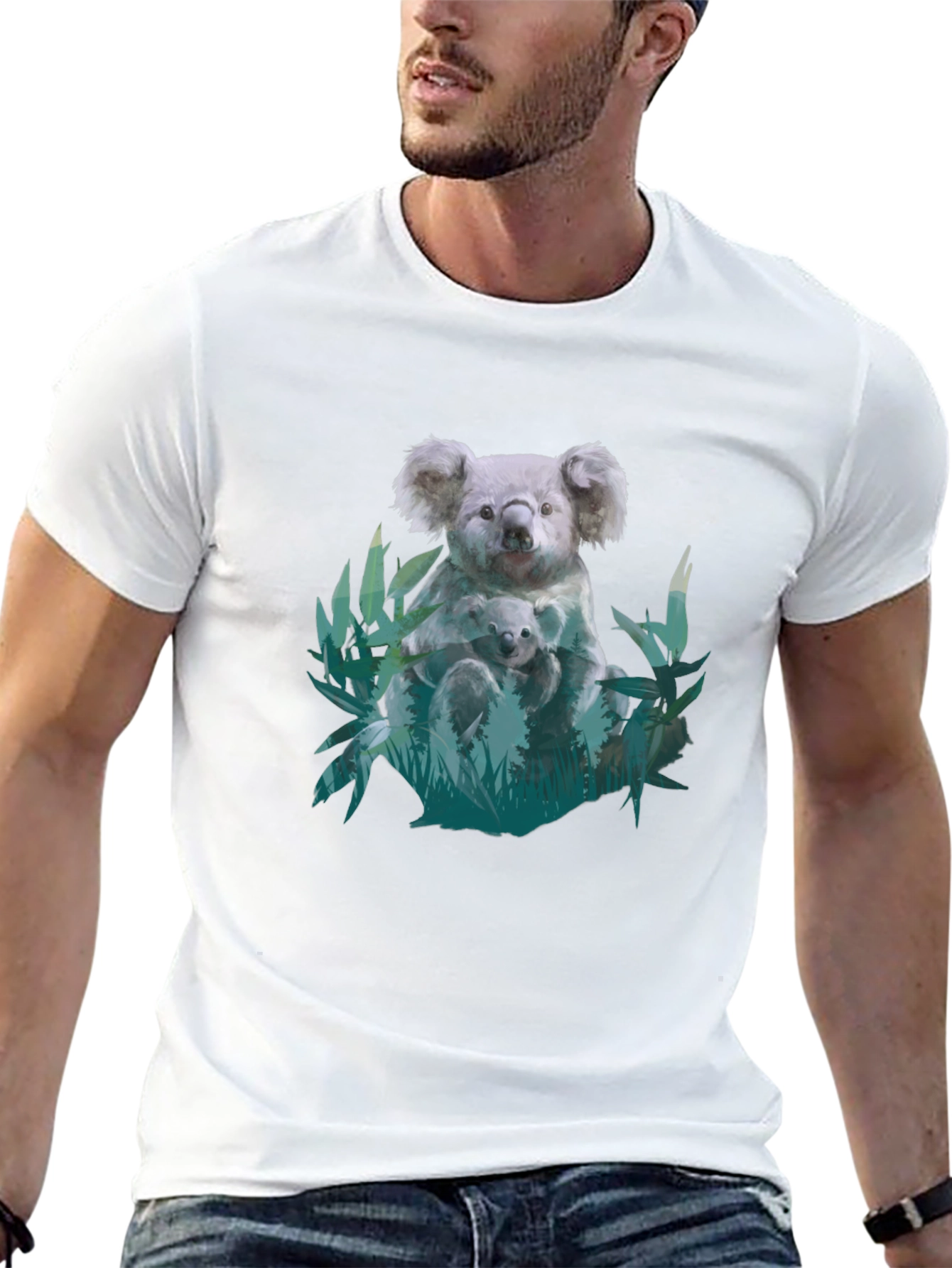 Koala and Baby Graphic Print Tee