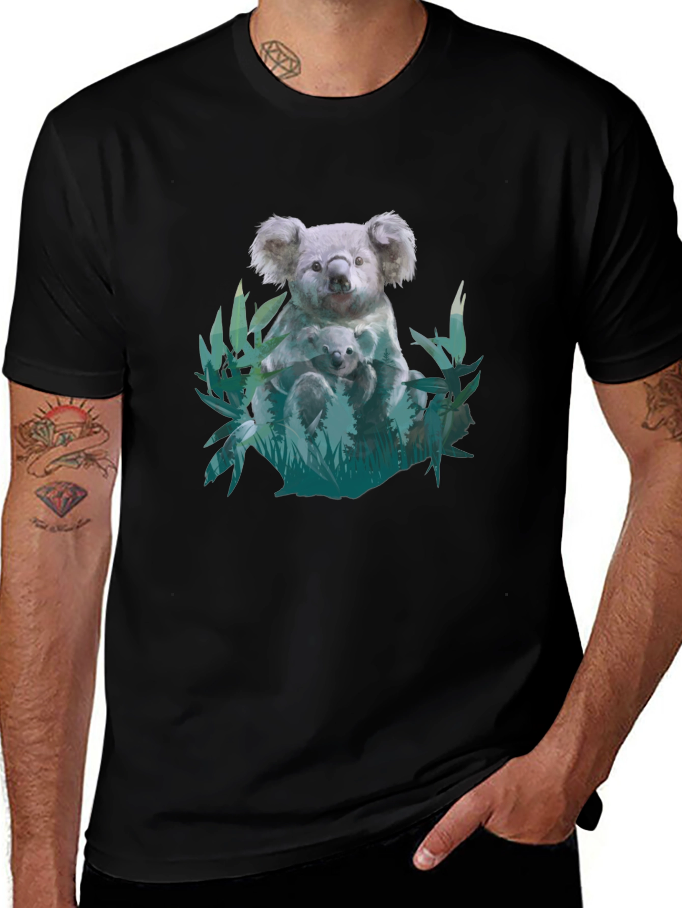 Koala and Baby Graphic Print Tee