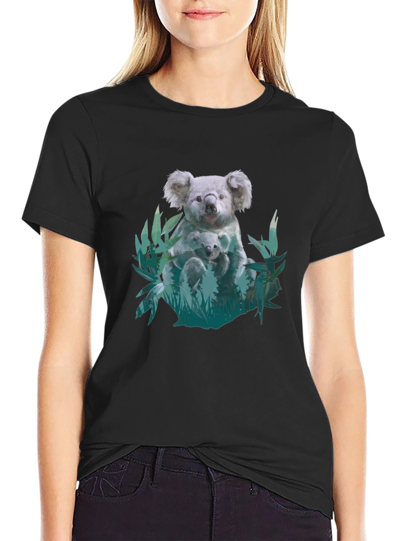 Koala and Baby Graphic Print Tee