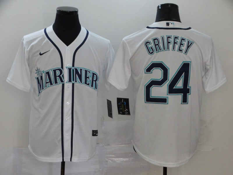 Men's Seattle Mariners Ken Griffey Jr. #24 White Replica Baseball Jerseys