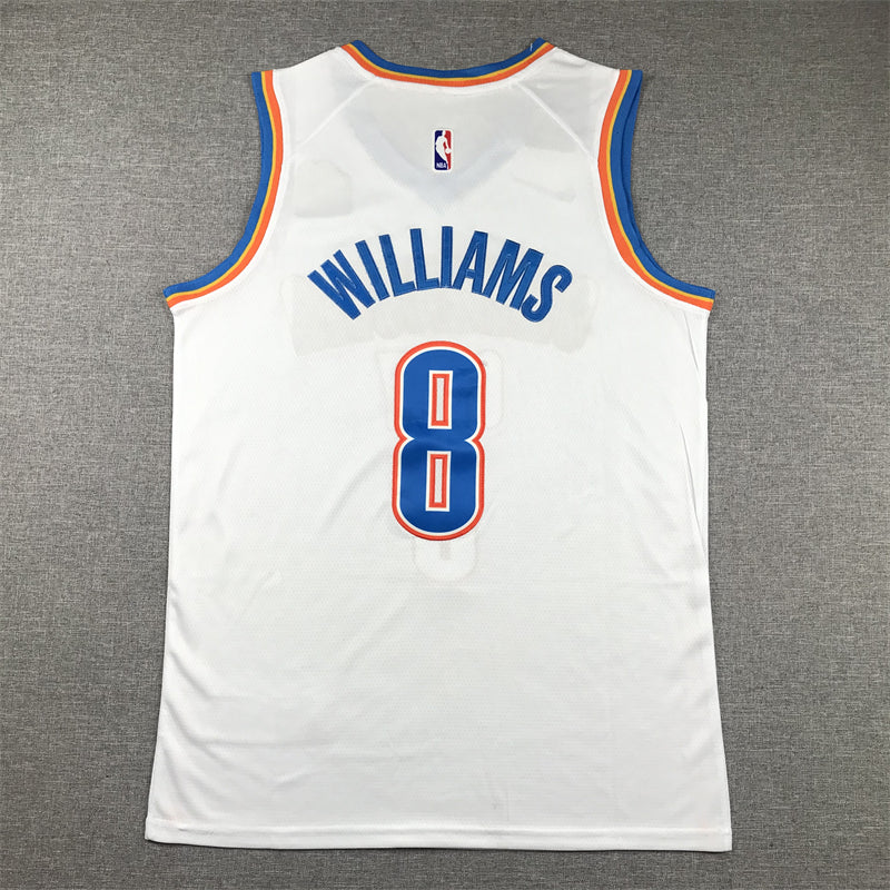 Men's Oklahoma City Thunder Jalen Williams #8 White Swingman Jerseys - Association Edition