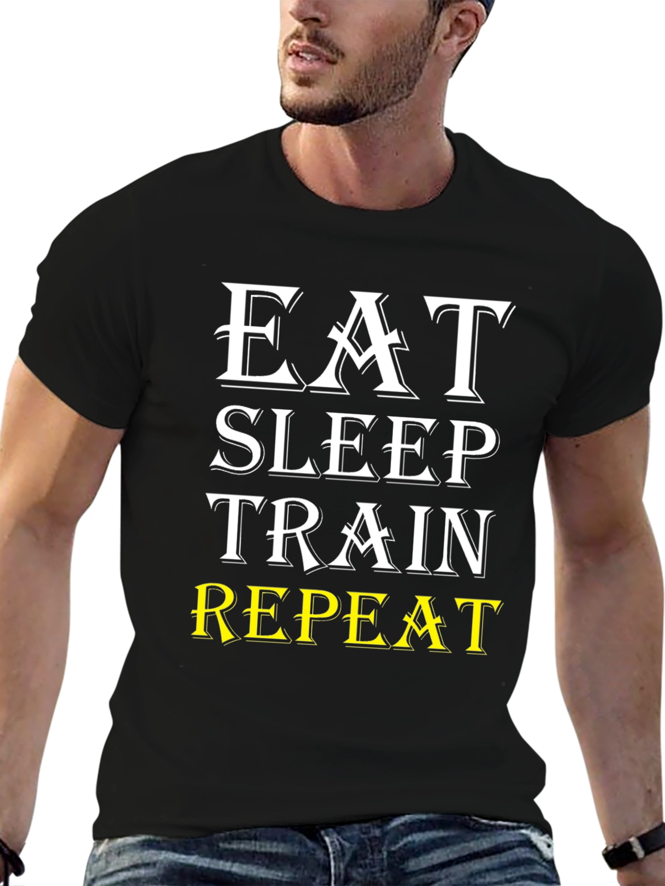 Eat Sleep Train Repeat Fitness T-Shirt