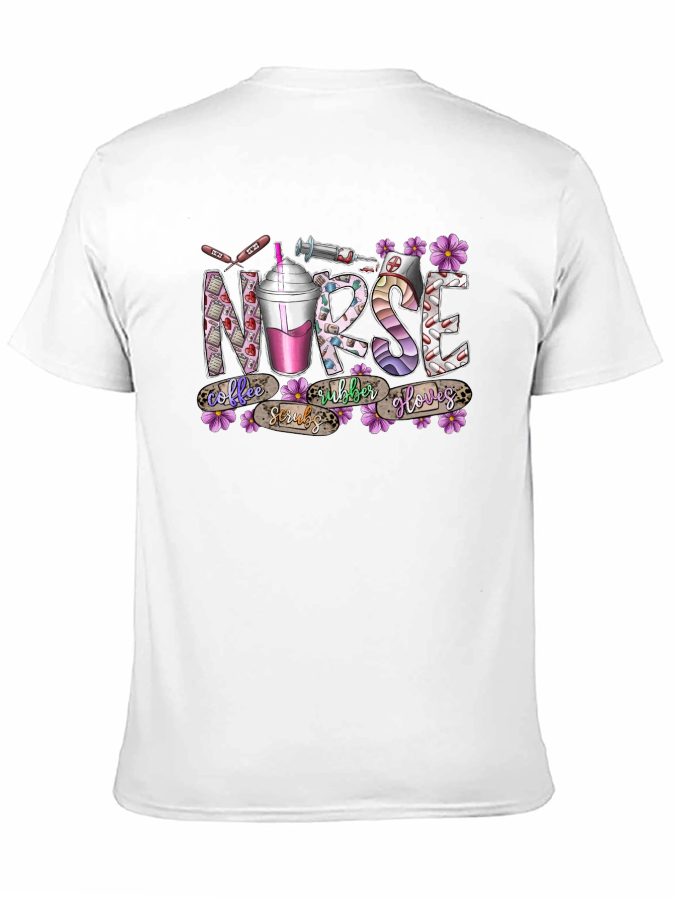 Nurse Coffee Scrubs Rubber Gloves T-Shirt
