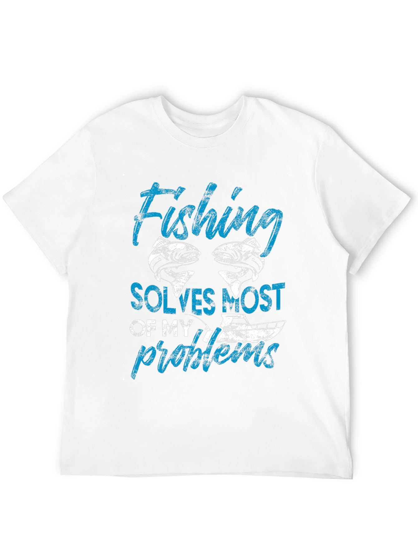 Fishing Solves Most of My Problems Black T-Shirt