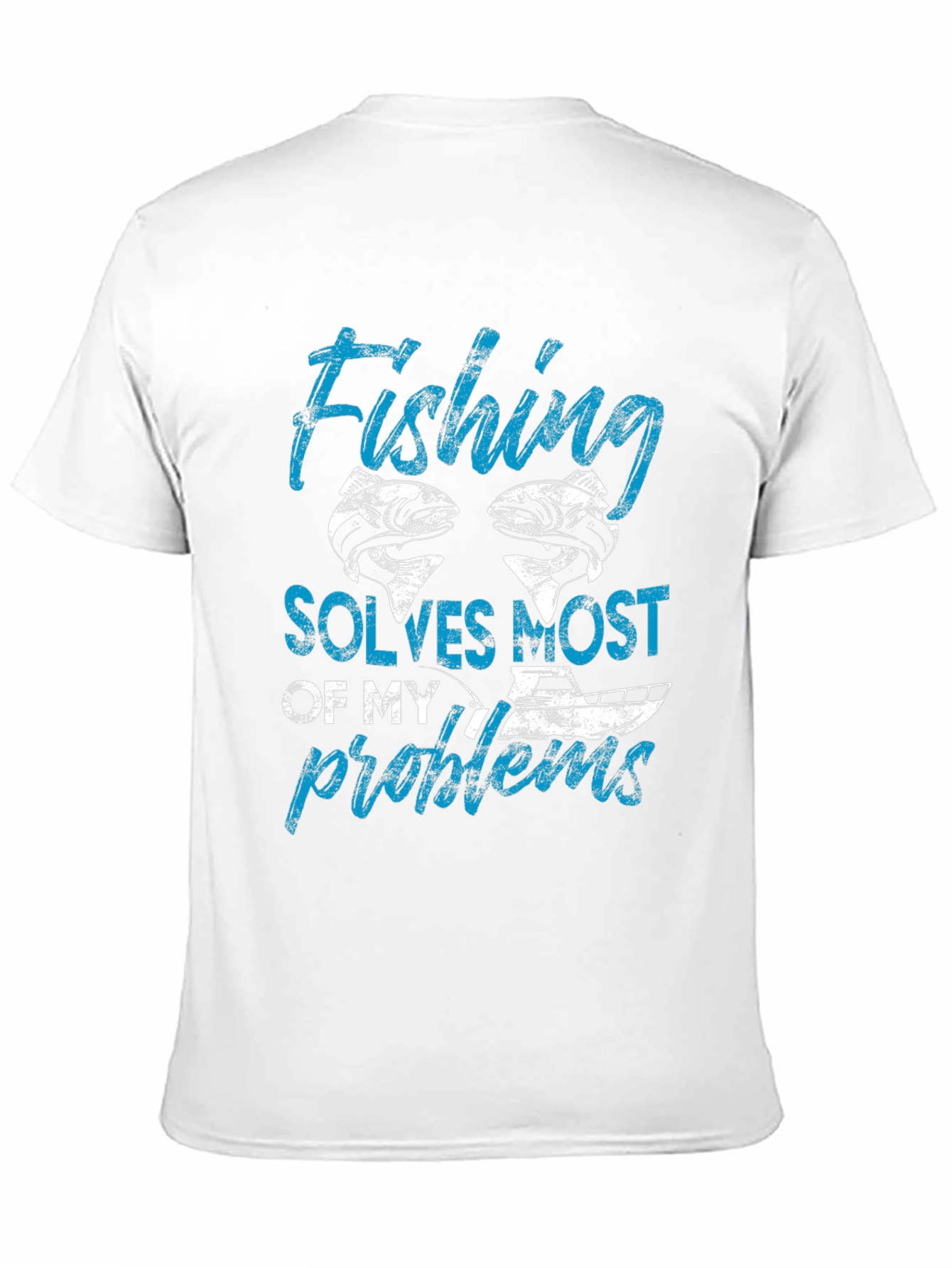 Fishing Solves Most of My Problems Black T-Shirt