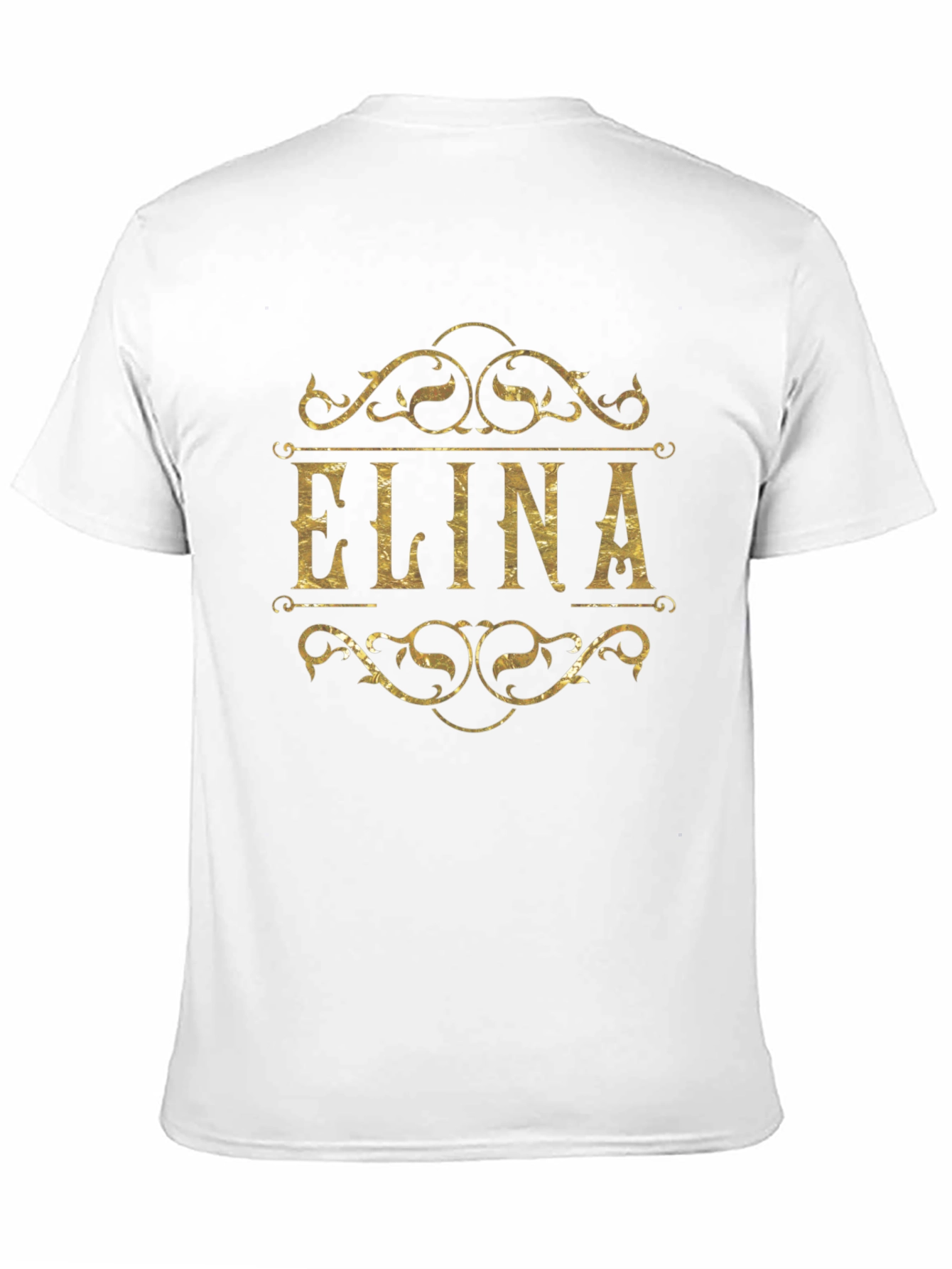 Personalized ELINA Gold Style Black T-Shirt