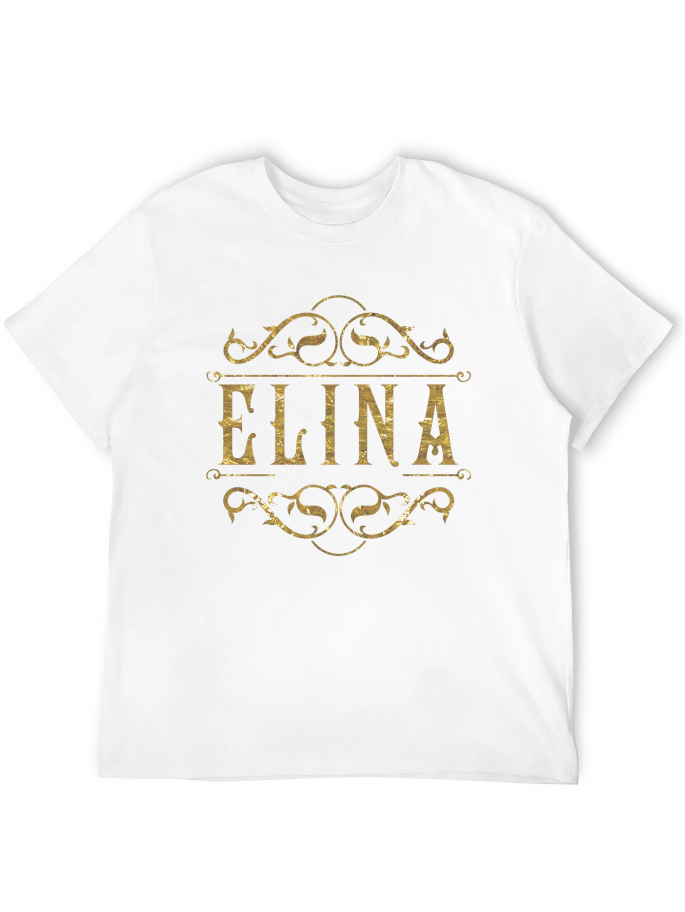 Personalized ELINA Gold Style Black T-Shirt