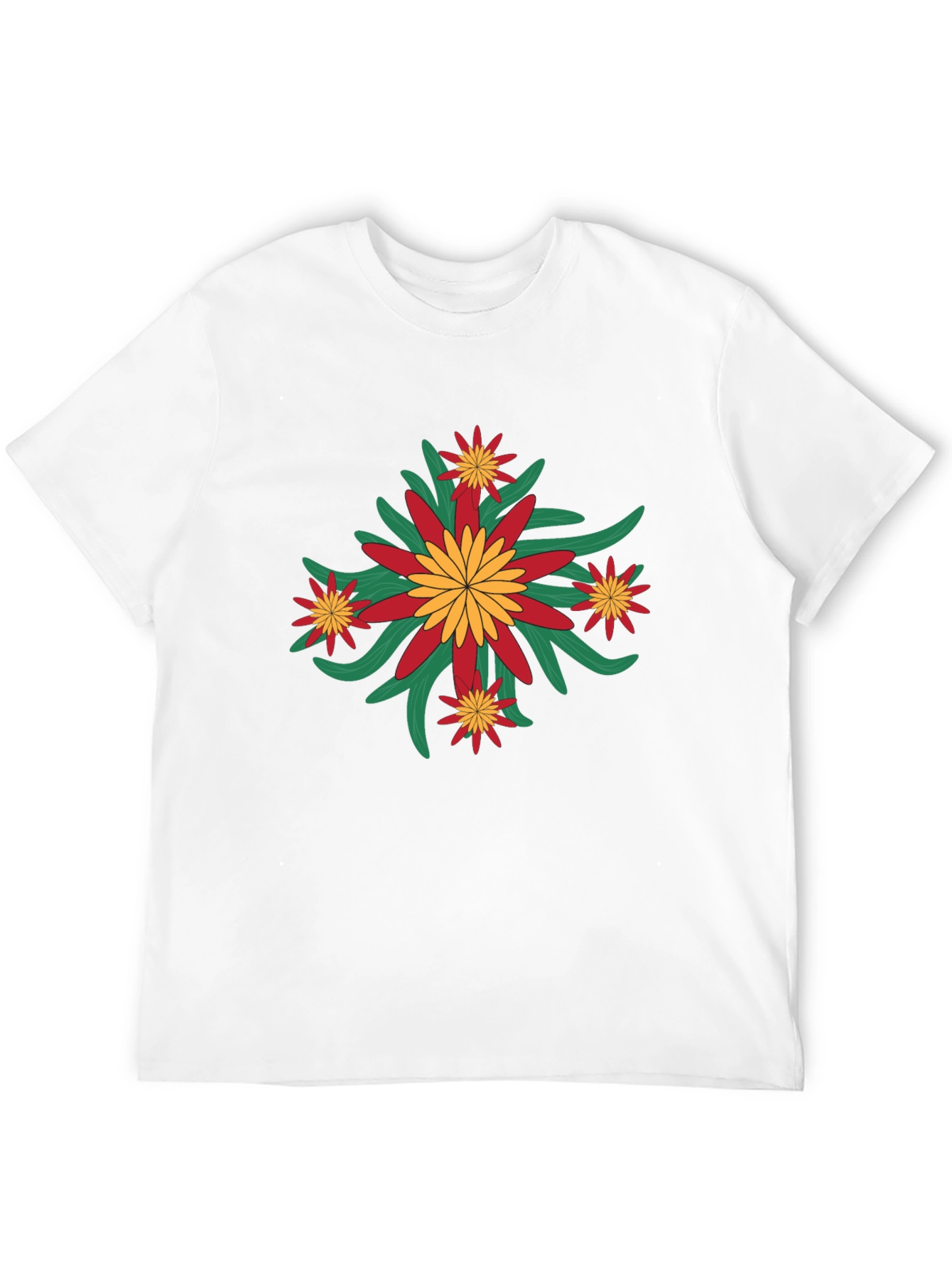 Floral Graphic Print Crew Neck Tee