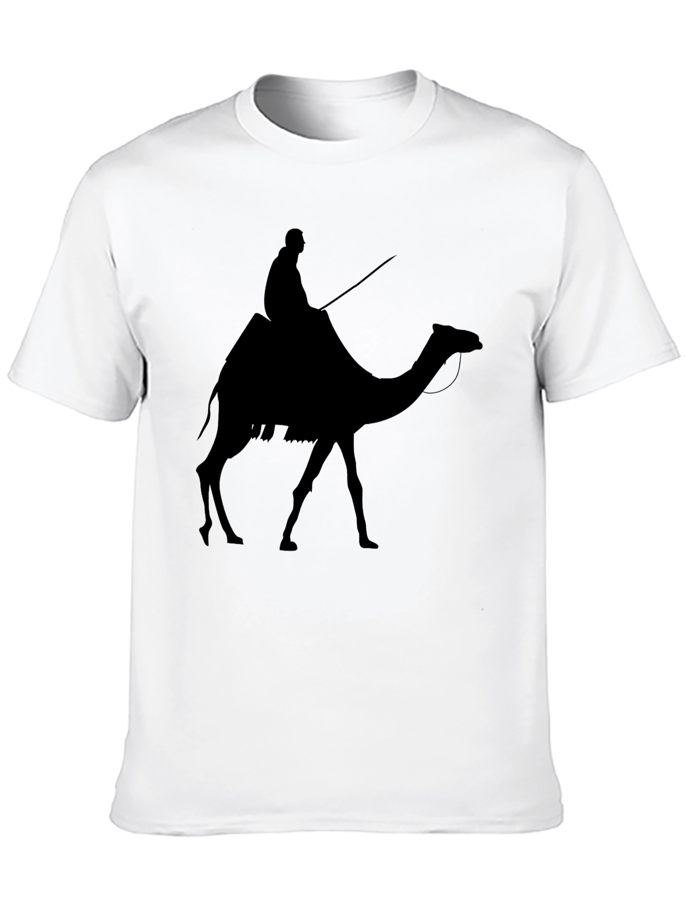 Camel Rider Black T-Shirt Novelty Desert Traveler Tee