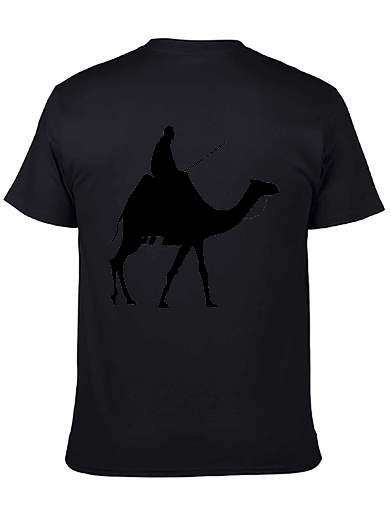 Camel Rider Black T-Shirt Novelty Desert Traveler Tee