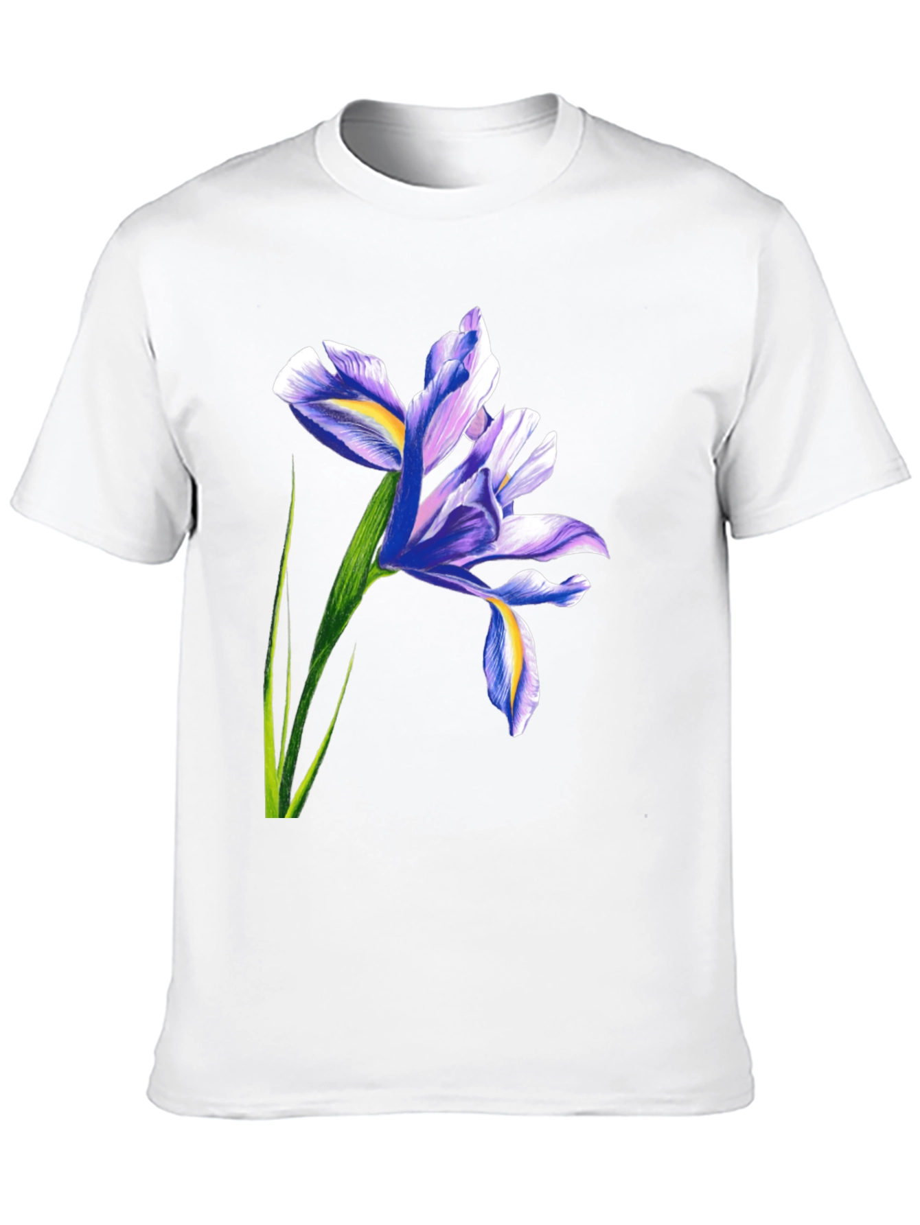 Iris Flower Graphic Black T-Shirt
