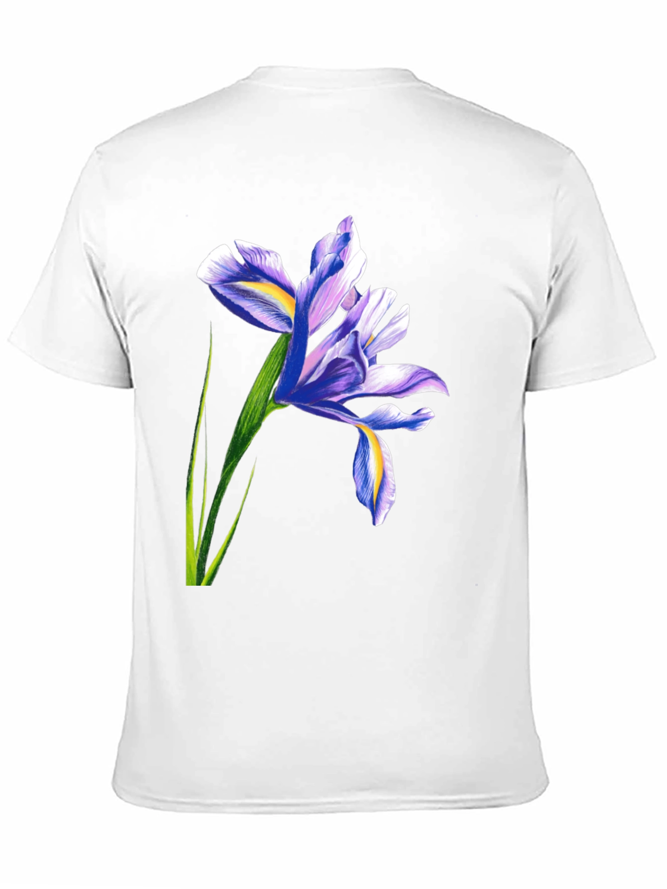Iris Flower Graphic Black T-Shirt