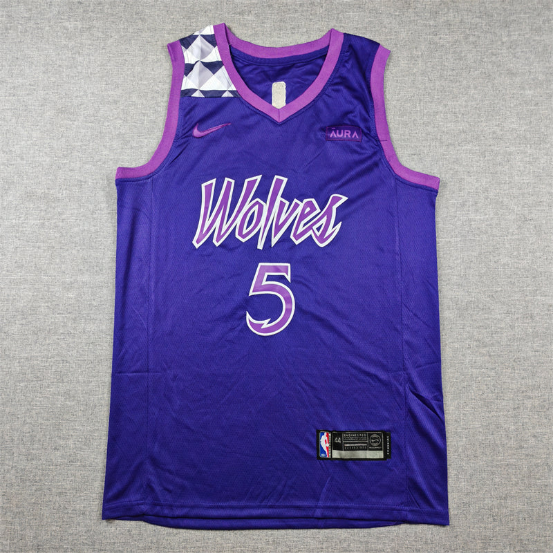 Men's Minnesota Timberwolves Anthony Edwards #5 Purple Swingman Jerseys