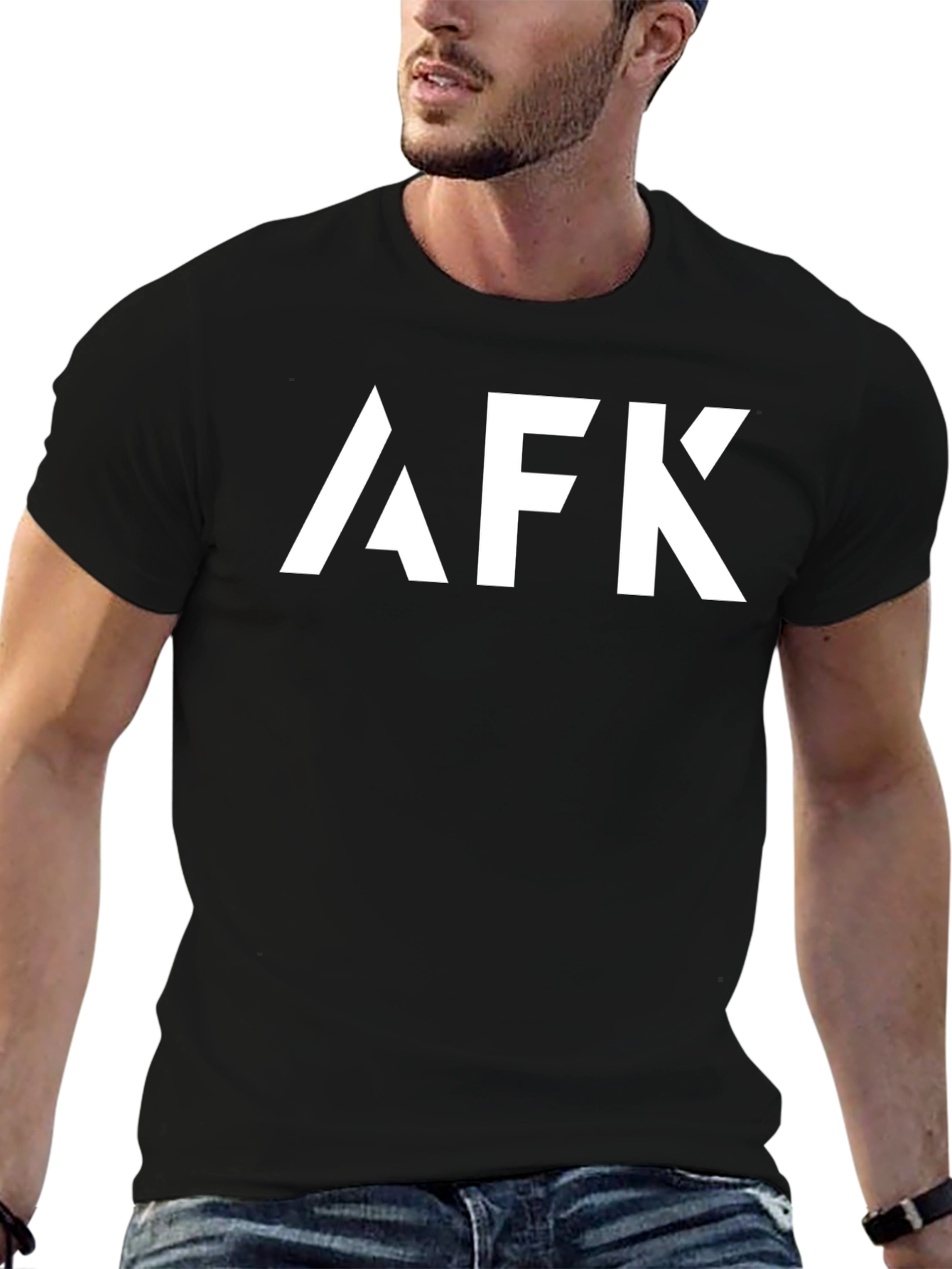 AFK Graphic Tee - Trendy Black Cotton T-Shirt