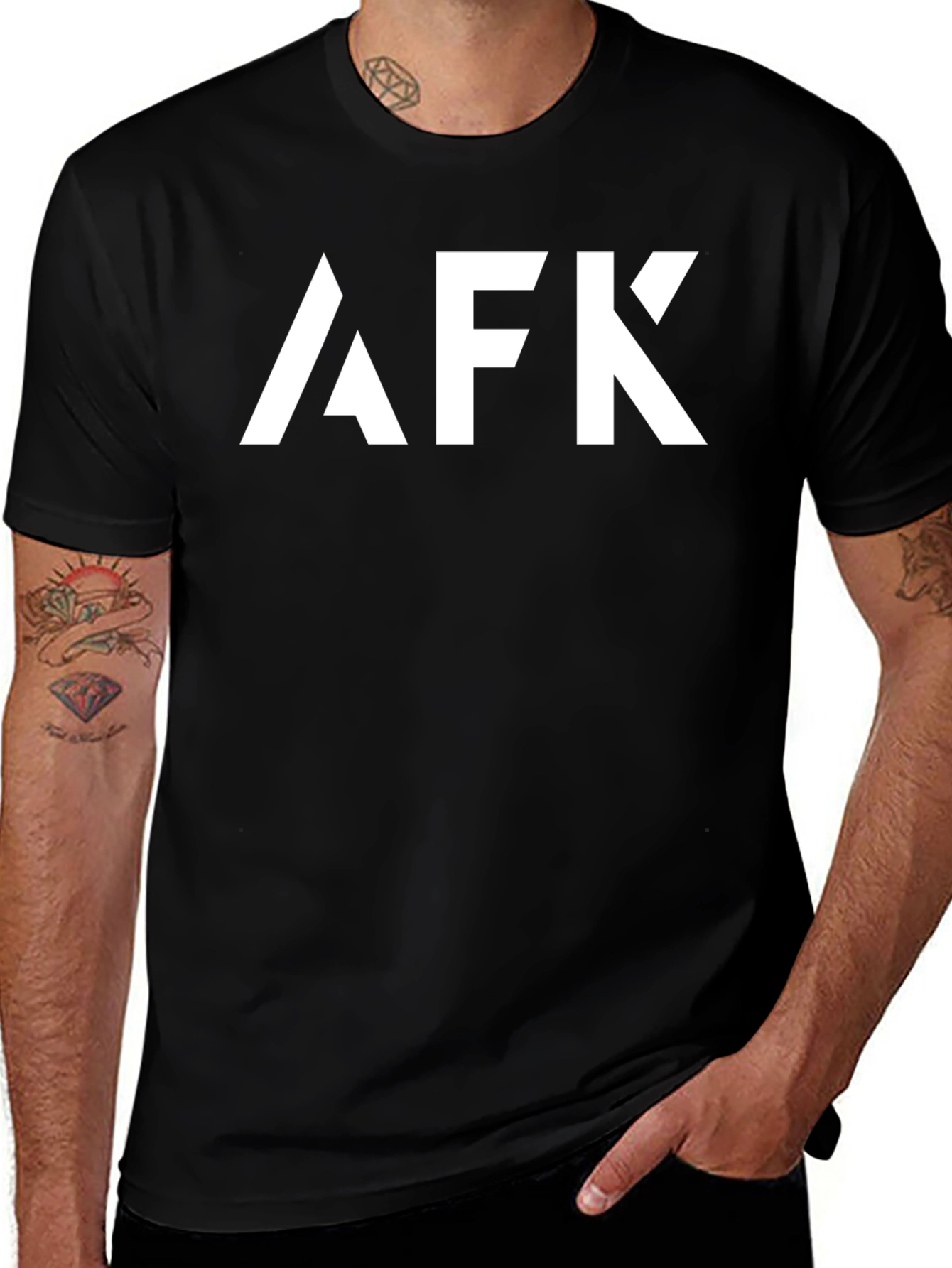 AFK Graphic Tee - Trendy Black Cotton T-Shirt