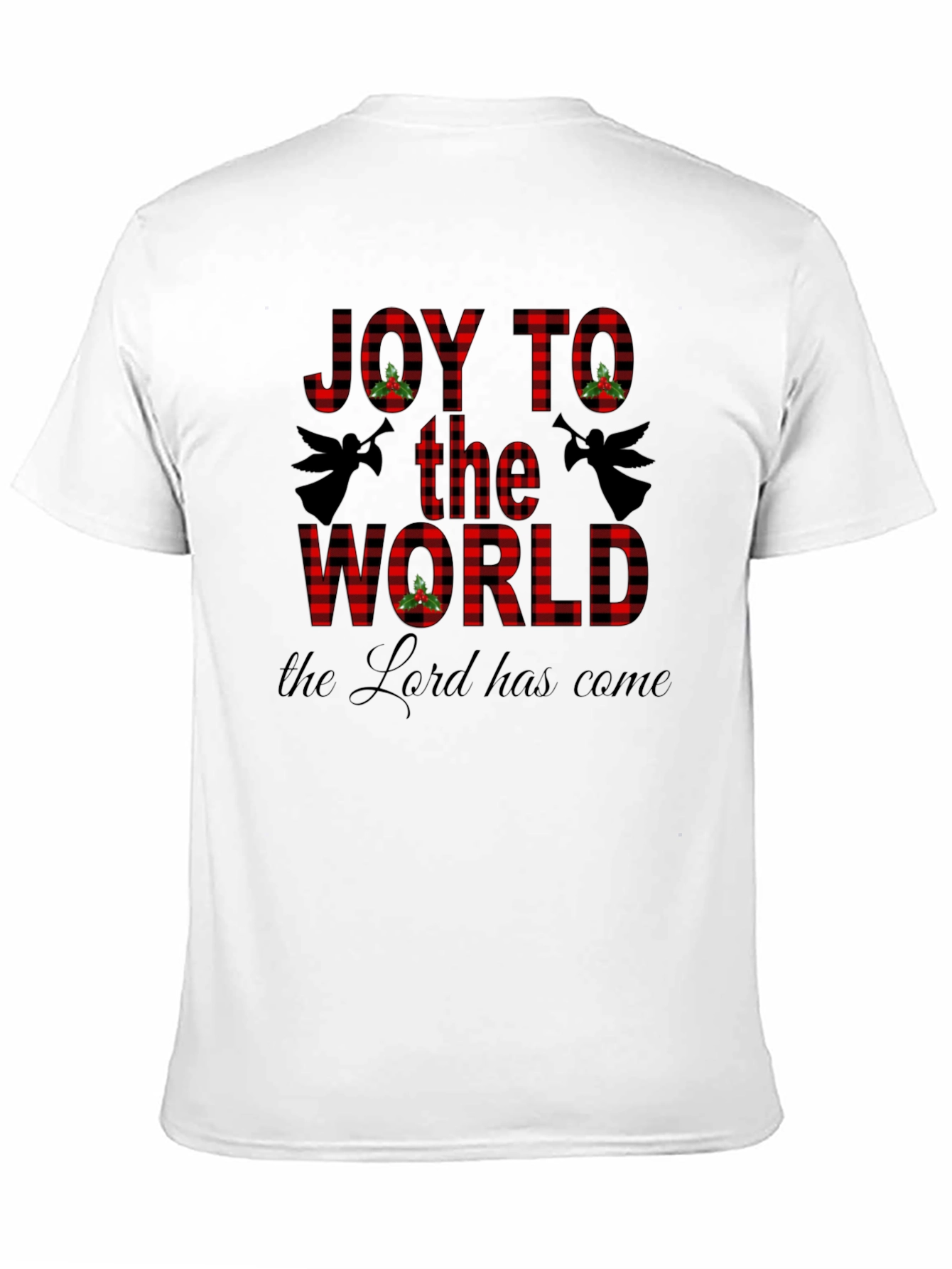 Joy to the World Buffalo Plaid Christmas T-Shirt