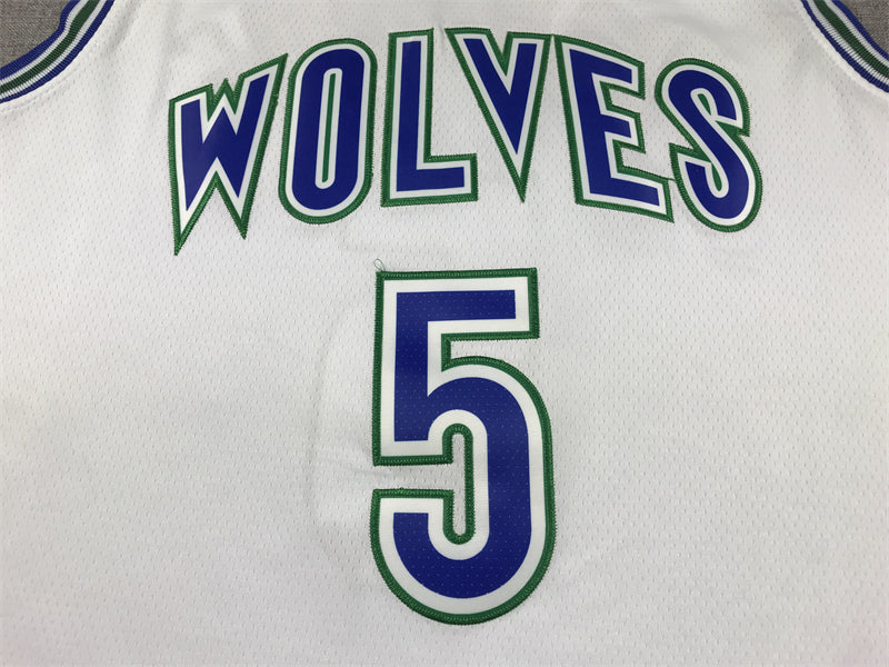 Men's Minnesota Timberwolves Anthony Edwards #5 White Swingman Jerseys