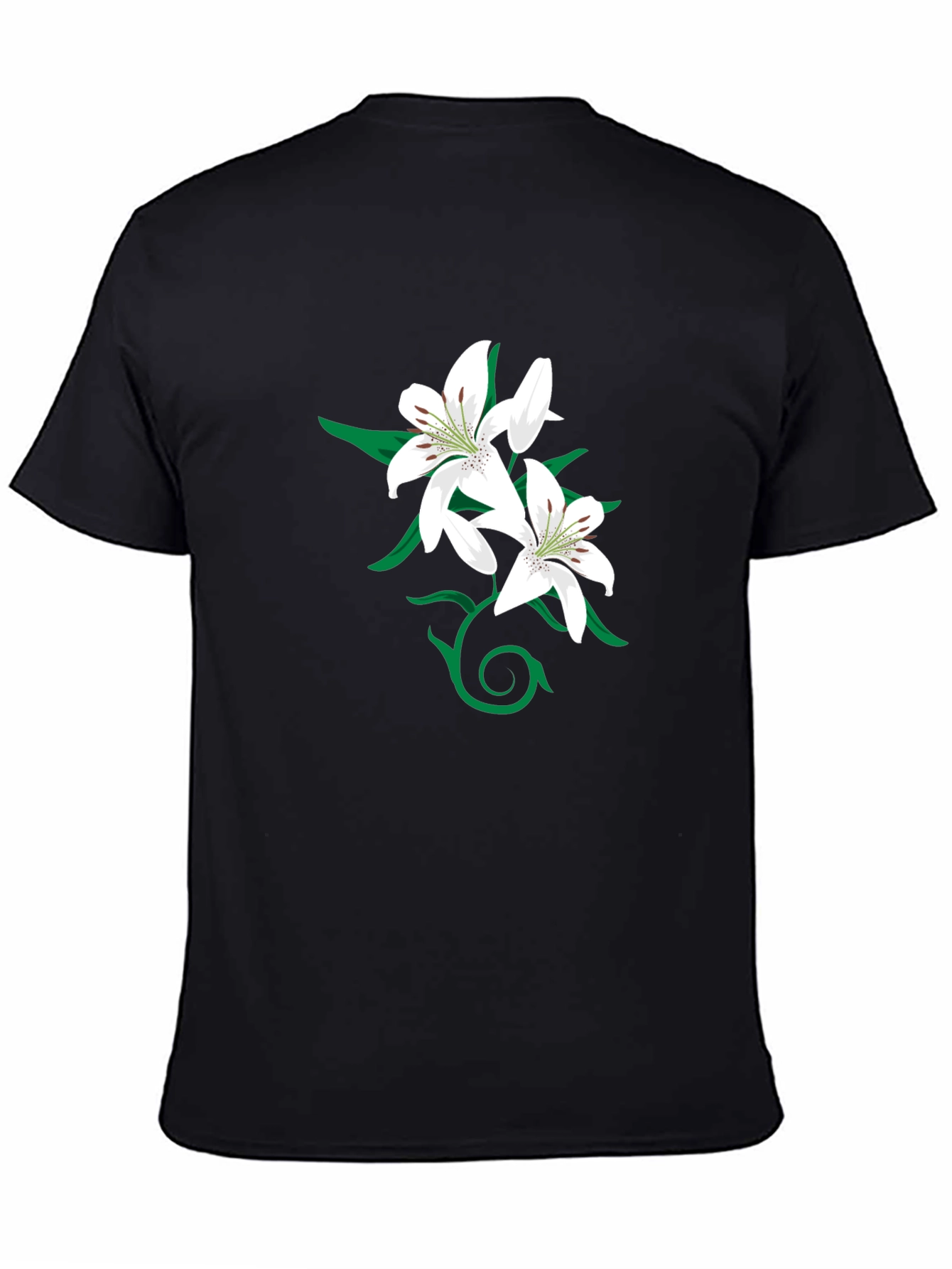 Lily Graphic Black T-Shirt for Men