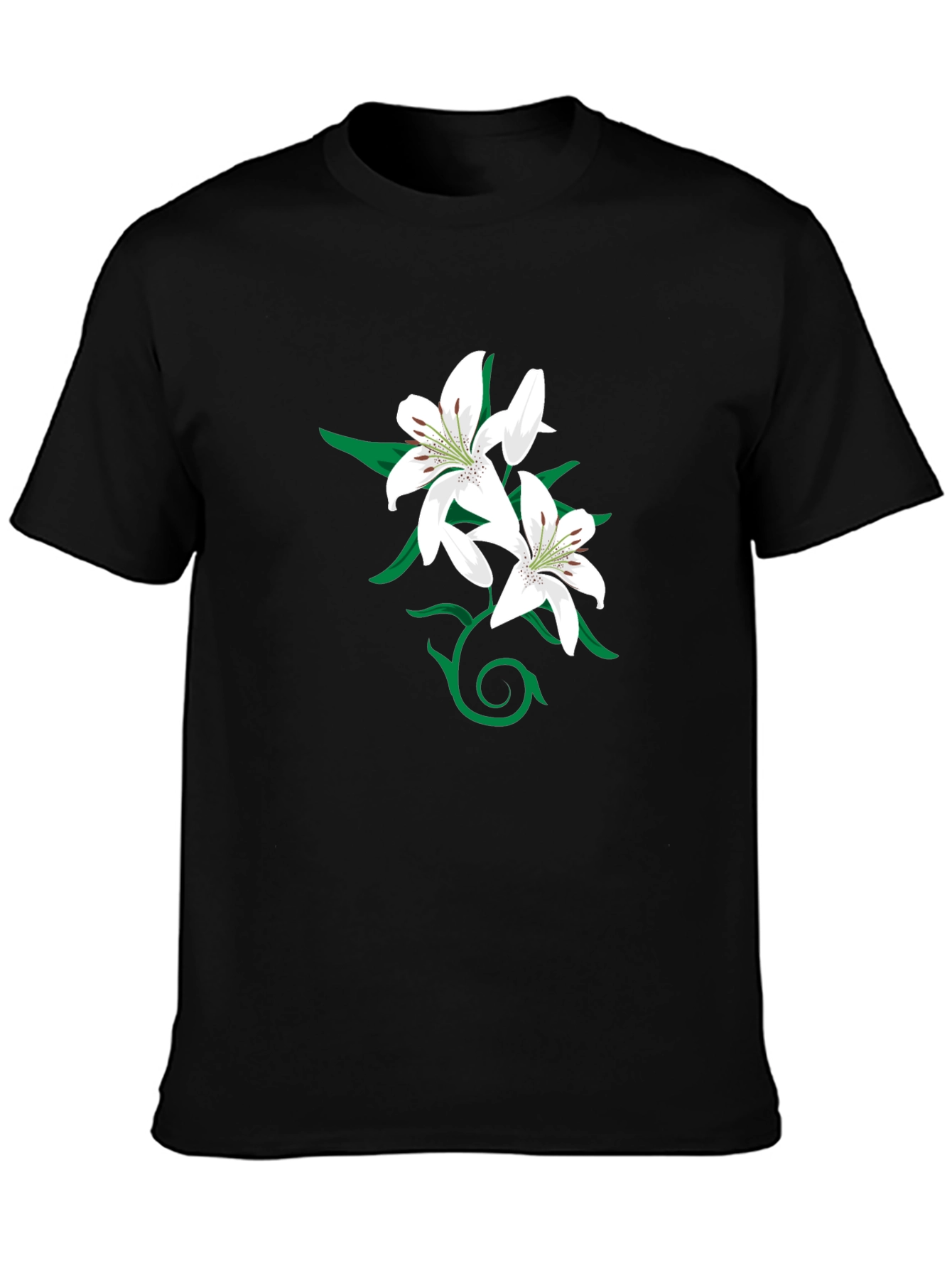 Lily Graphic Black T-Shirt for Men